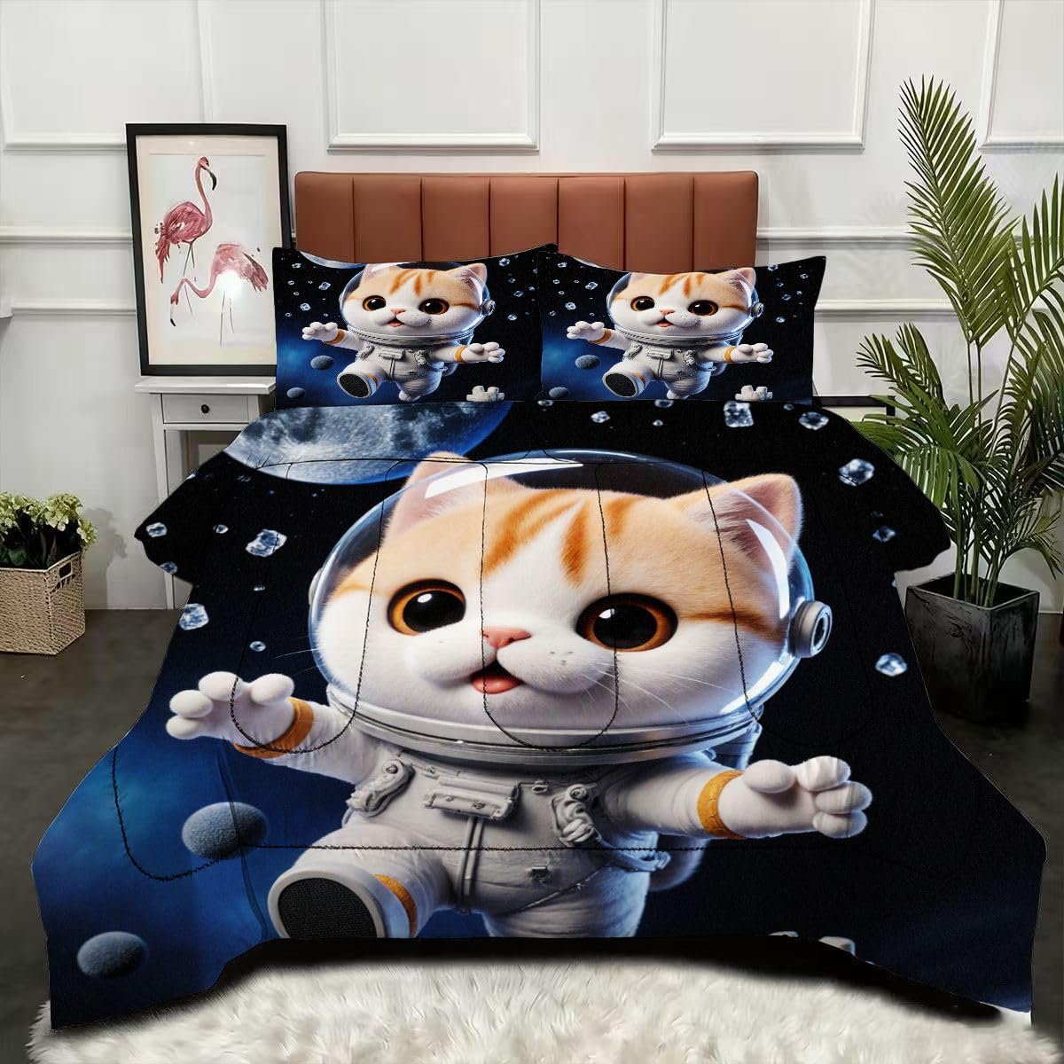 Couette imprimée 3D astronaute enfant avec douceur lavable en machine 140x200