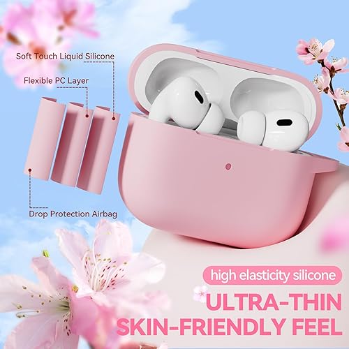 Miniatura 2 de Funda para AirPods Pro 2 con bonito llavero y bolígrafo de limpieza, funda de silicona suave para AirPods Pro de 21 generación para mujeres y niñas,