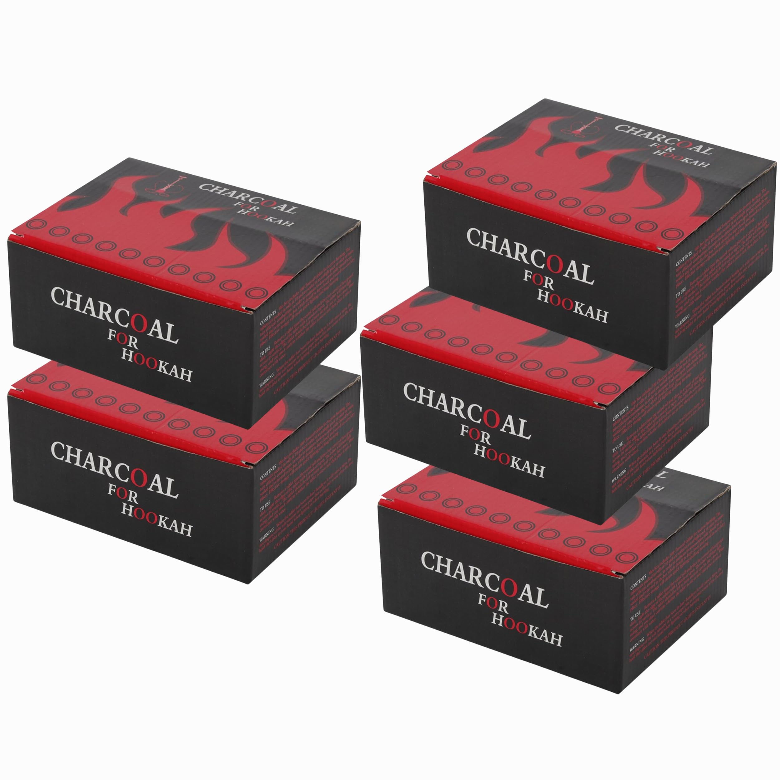 Glamified Shisha Hookah Charcoal Intense Shish Bahkoor Instant Light Premium Quick Lighting… (5 Box (500 Dishes))