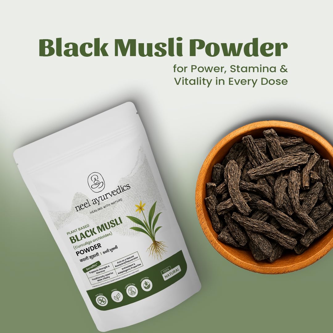 Kali Musli Pulver | Schwarzes Musli-Pulver - 300 GM