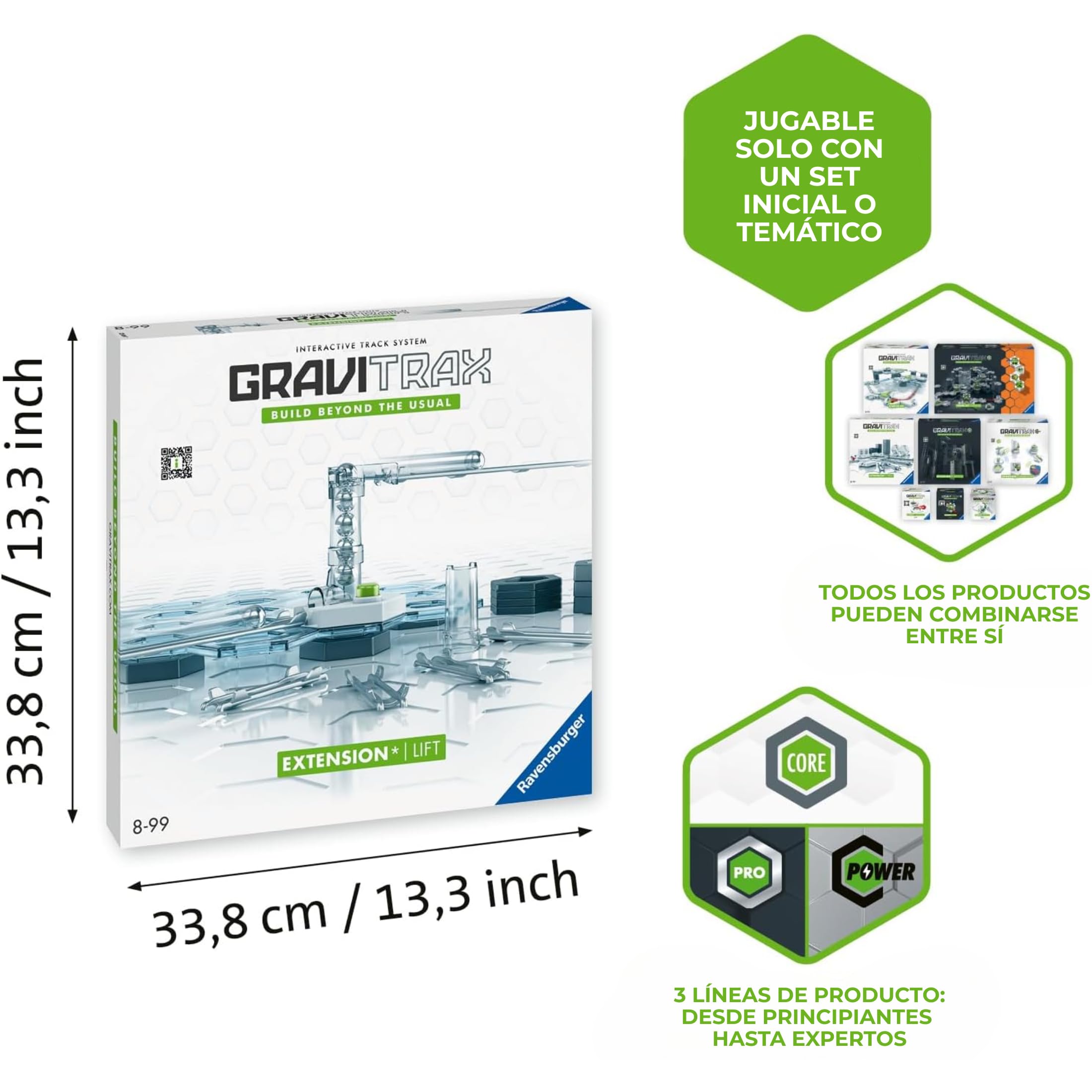 Ravensburger - Gravitrax Lift | Circuito Canicas Con 28 Piezas | Rompecabezas Niños Con Canicas | Juegos Para Niños De 8 Años | Juegos Mesa Compatibles Con Todos Los Gravitrax