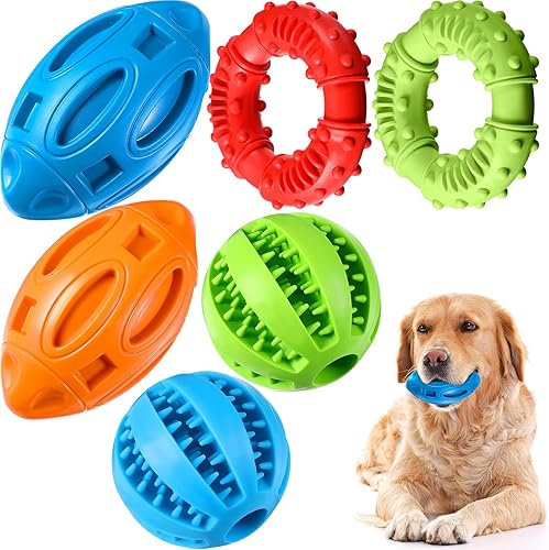 Paquete de 6 juguetes masticables para perros para masticadores agresivos, juguetes interactivos duraderos para cachorros para perros medianos y