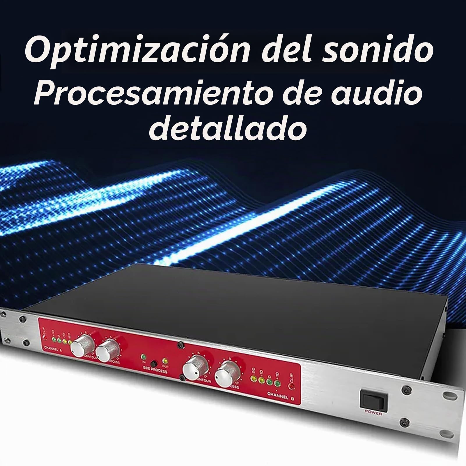 Procesador De Audio Profesional, Procesador Vocal Autotune con Botón De Ajuste De Volumen, Procesador Mezclador De Audio, Excitador De Sonido para Karaoke Doméstico, Escenario, Actuaciones