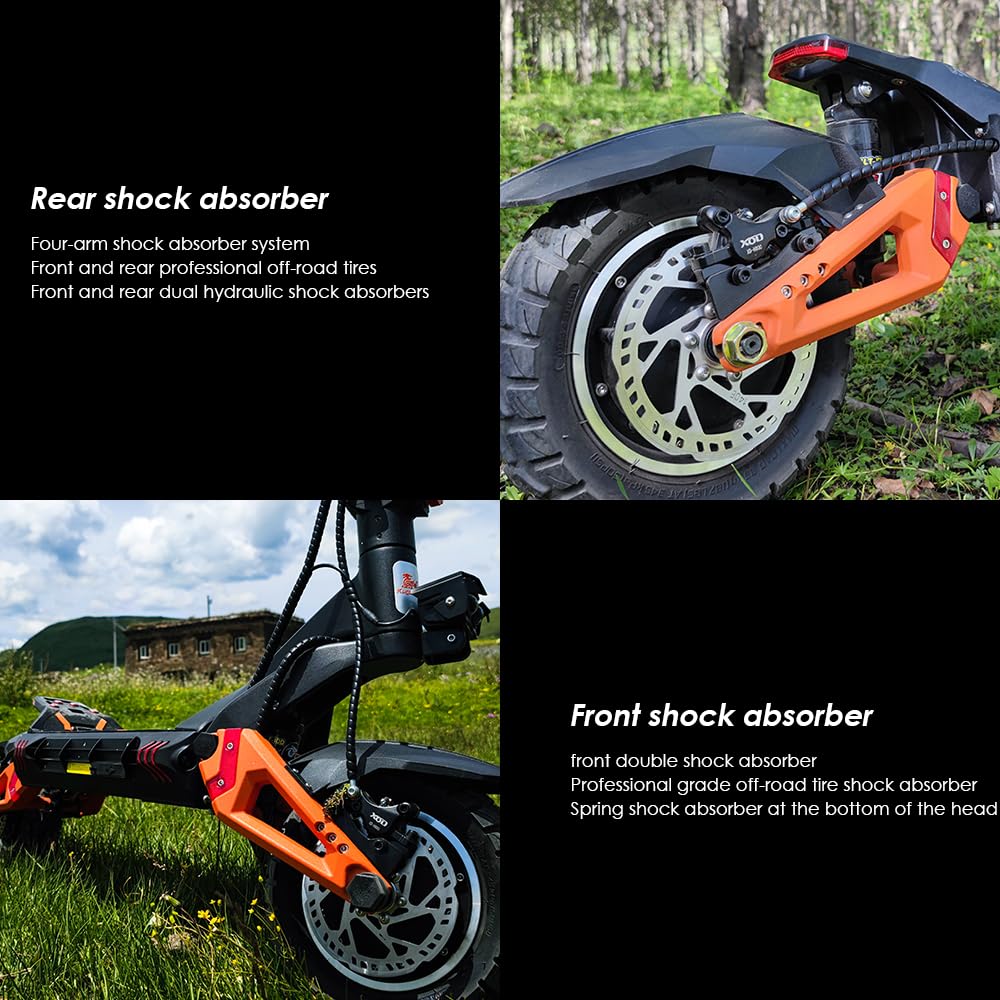 Trottinette électrique Tout-Terrain KuKirin G3 Pro avec 2 Moteurs 1200 W, Batterie 23,2 Ah, autonomie maximale de 80 km，Trottinette électrique Adulte