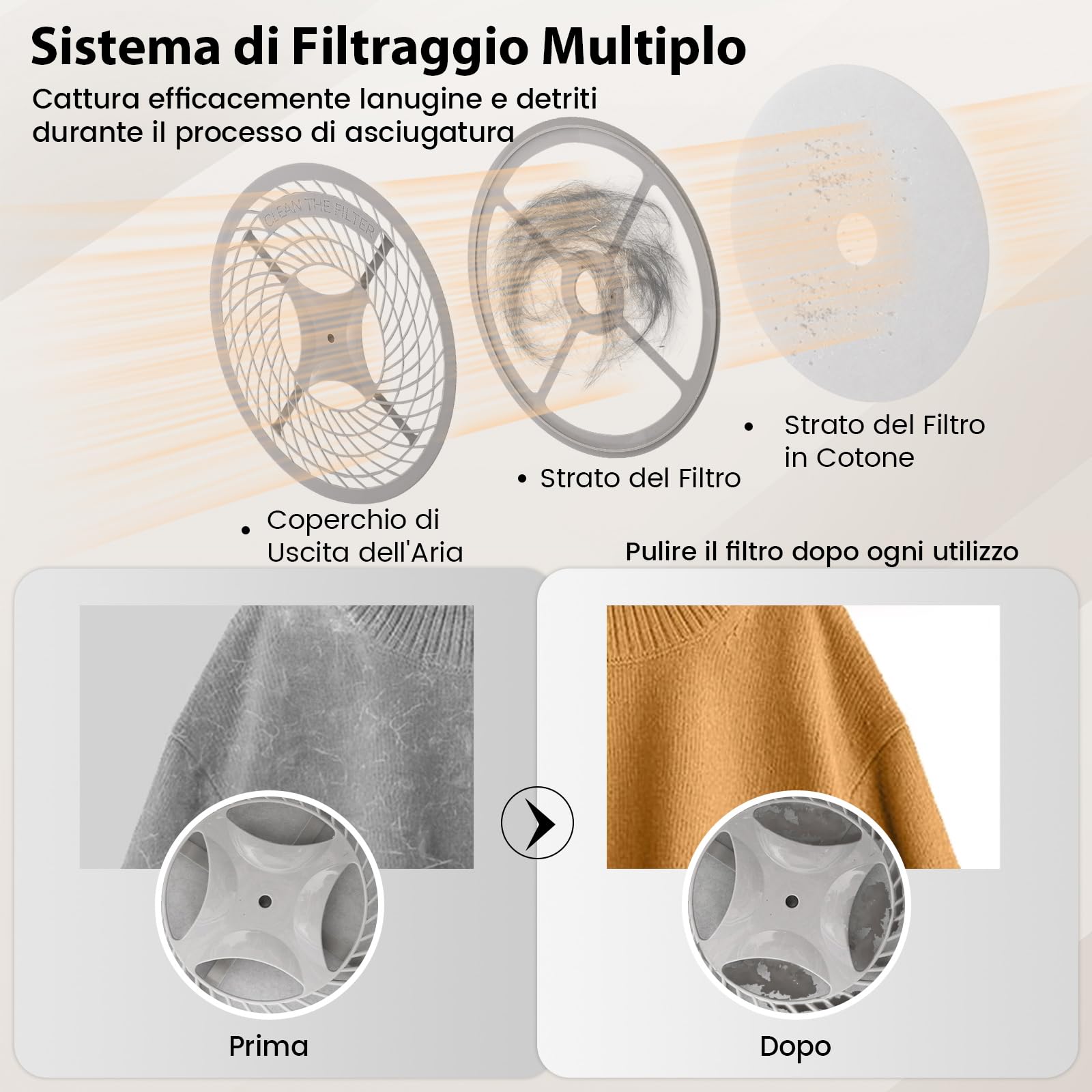 GYMAX Asciugatrice Compatta per Bucato, Asciugatrice Elettrica da 800 W con Schermo Tattile LED, Asciugatrice in Acciaio Inox da 5 kg, Macchina Asciugatrice Elettrica per Casa(Meccanico)