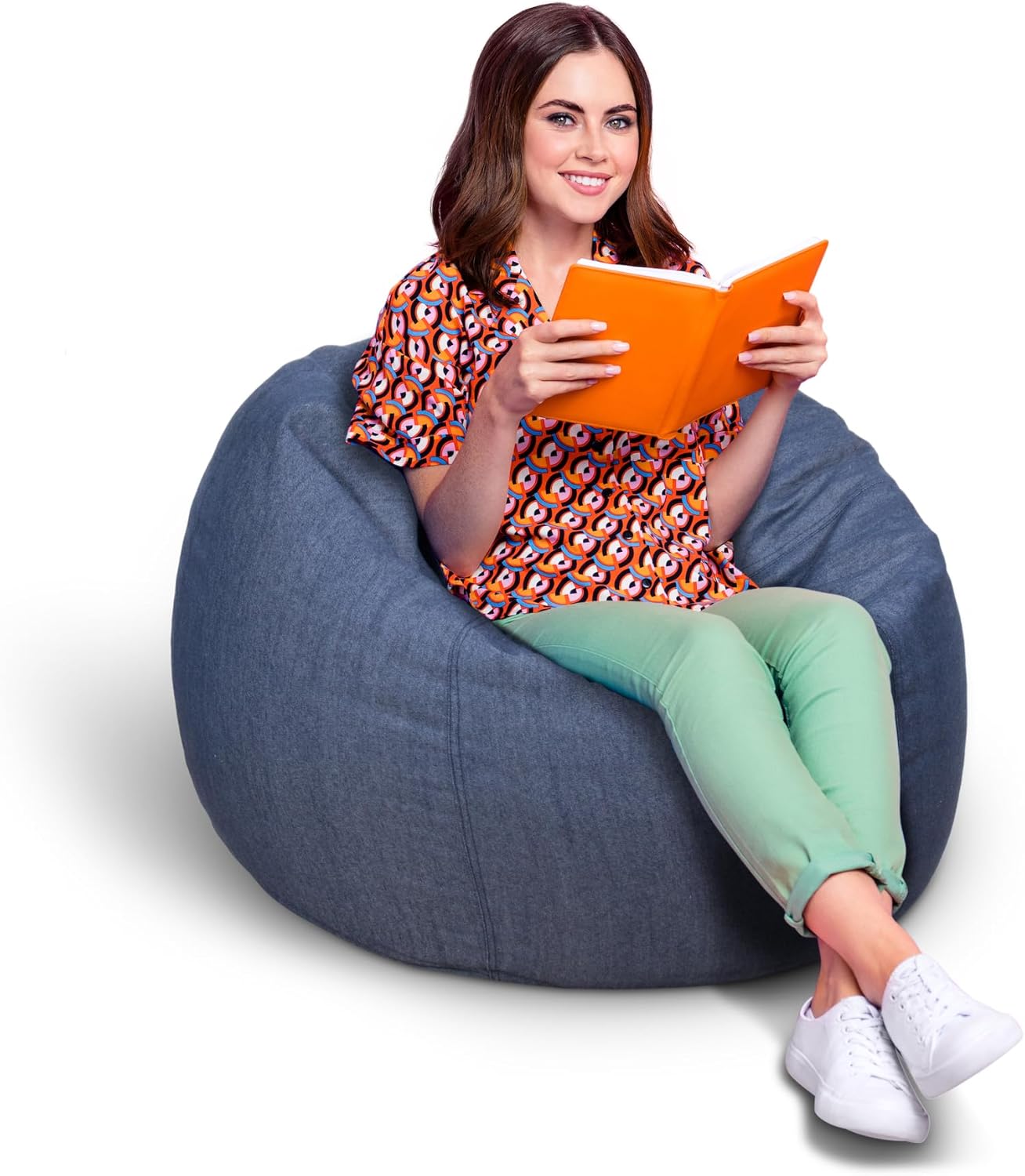 Denim Bean Bag Cover (No Fillers) for Adults/Teens (Large)