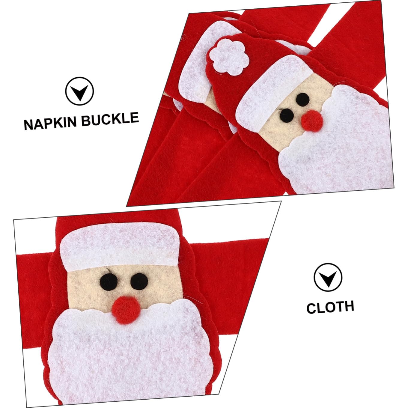 Cabilock 8 Set Fibbia Del Tovagliolo Di Natale Fibbia Tovagliolo Natalizio Porta Perline Fibbia Per Tovaglioli Portatovaglioli Natalizi Decorazione Rosso Tessuto Non Tessuto 4 Pezzi * 8
