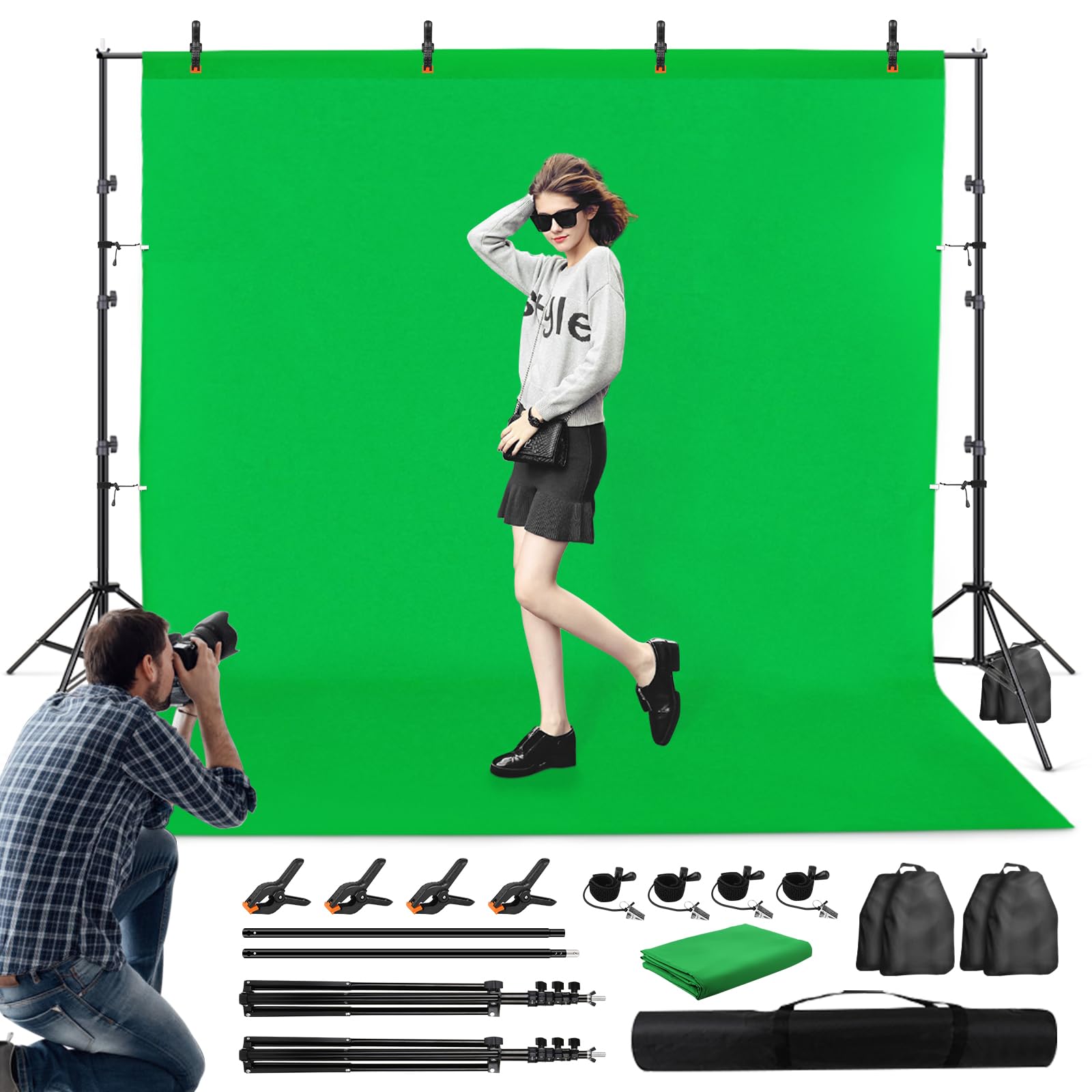 Jiang&Rong Hintergrund Ständer Kit 3x3m - Schw Produktbild-Vorschau 4