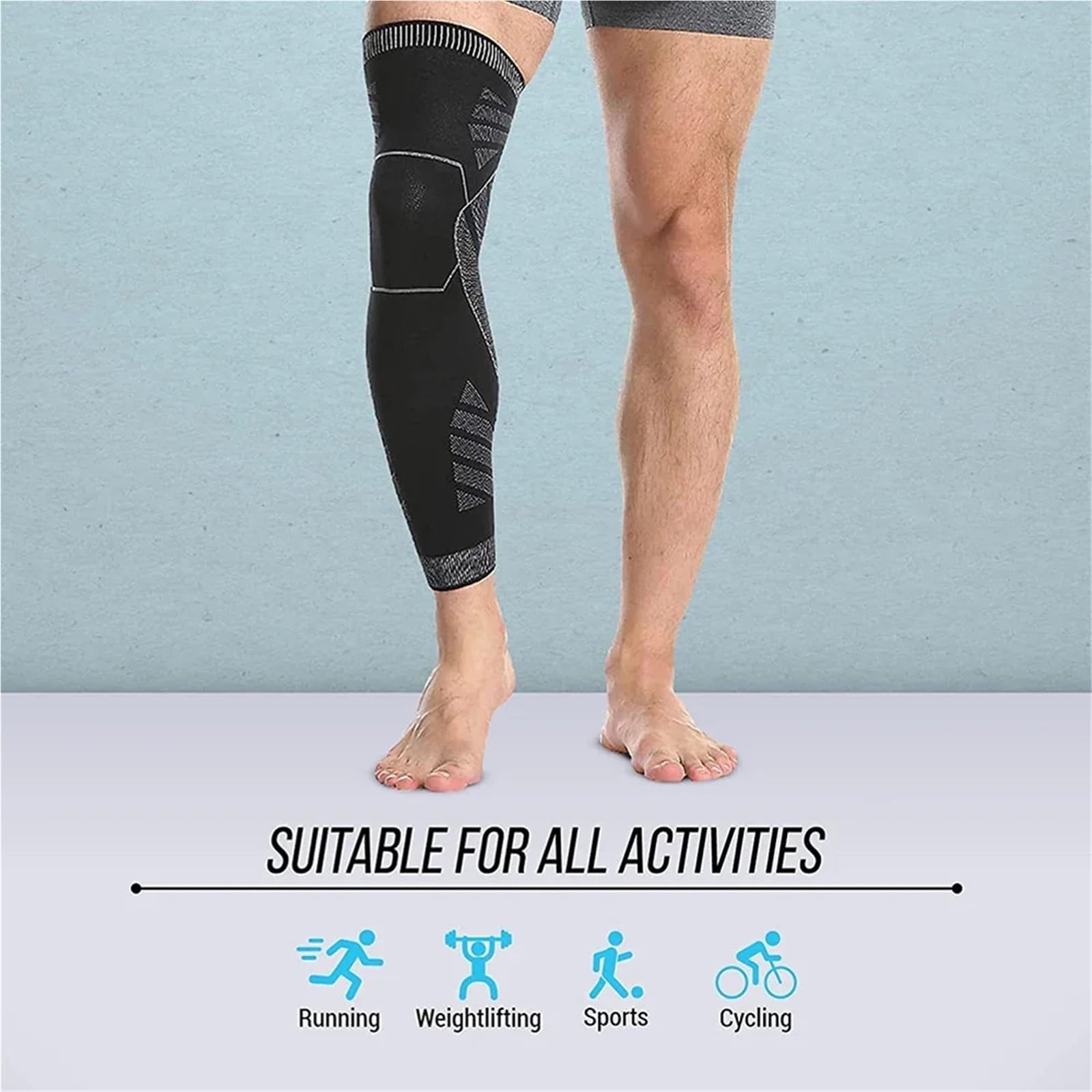 Mangas de compresión for piernas completas, rodilleras, soporte protector Adecuado para correr y andar en bicicleta