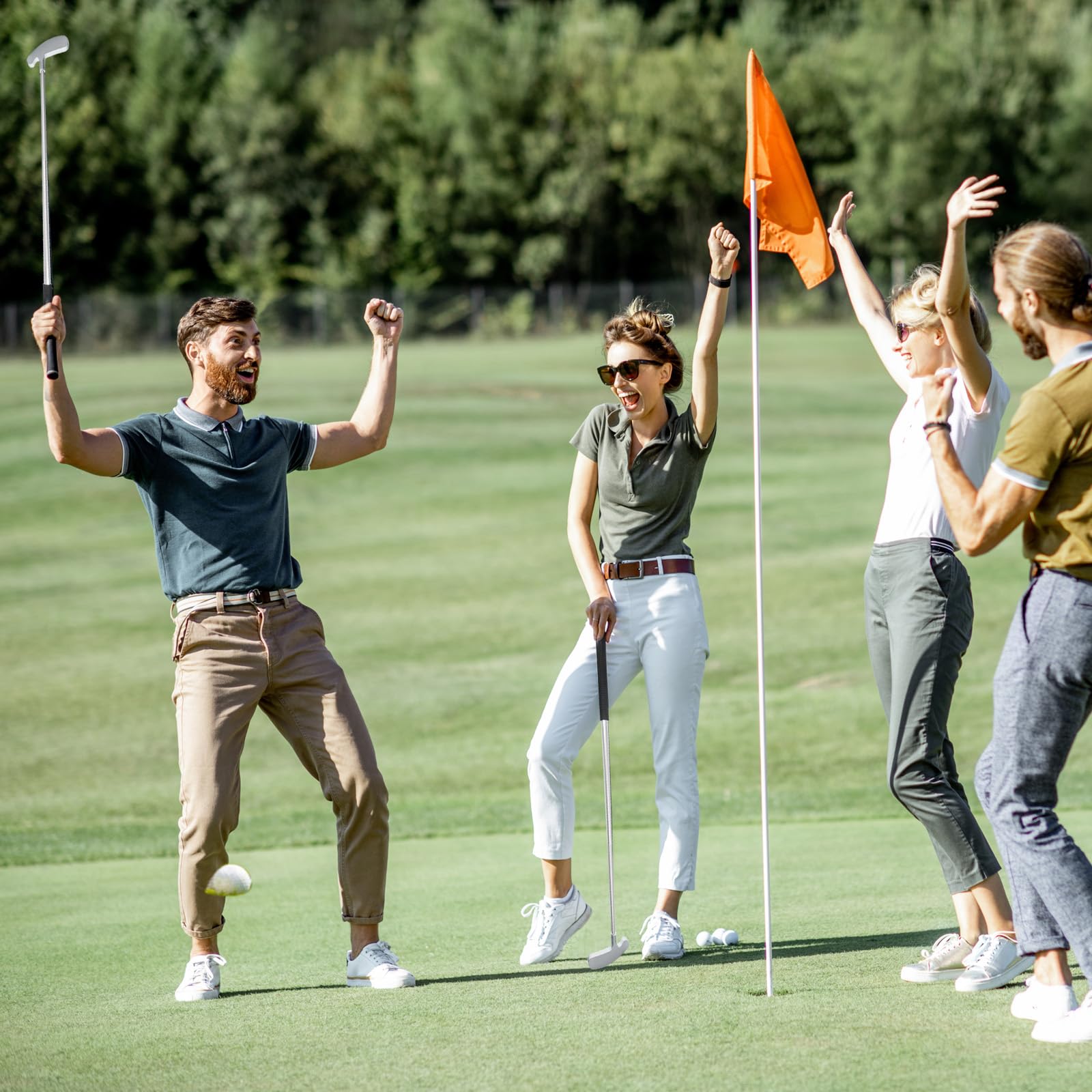 Putter de golf bidireccional para jóvenes principiantes 33 pulgadas con 2 pelotas de golf