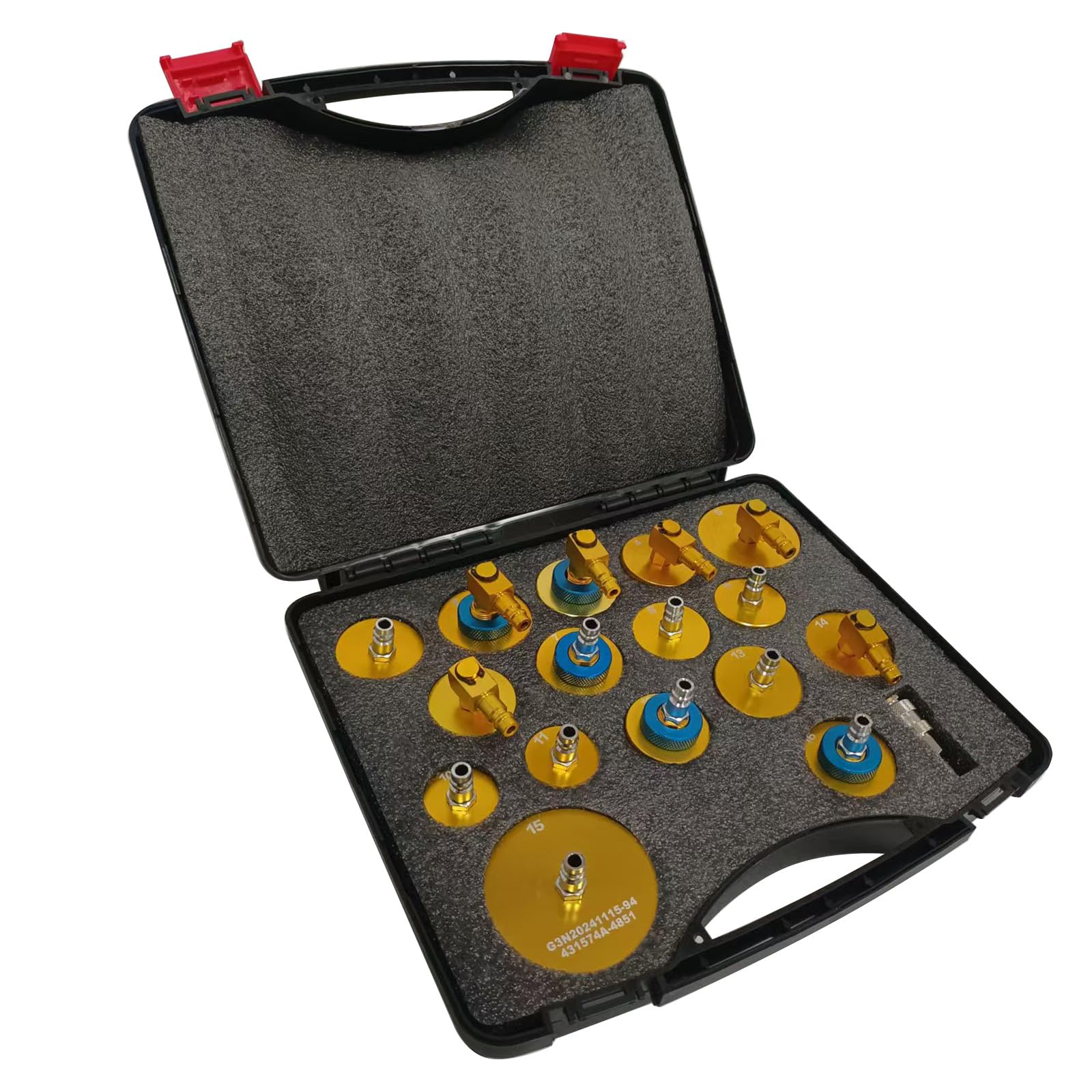 17 Pezzi Adattatore per Spurgo Freni - Adattatore spurgo Freni Auto, per Spurgo Liquido Freni Manuale, Pneumatico, Elettrico (con Snodo Rapido) - Oro