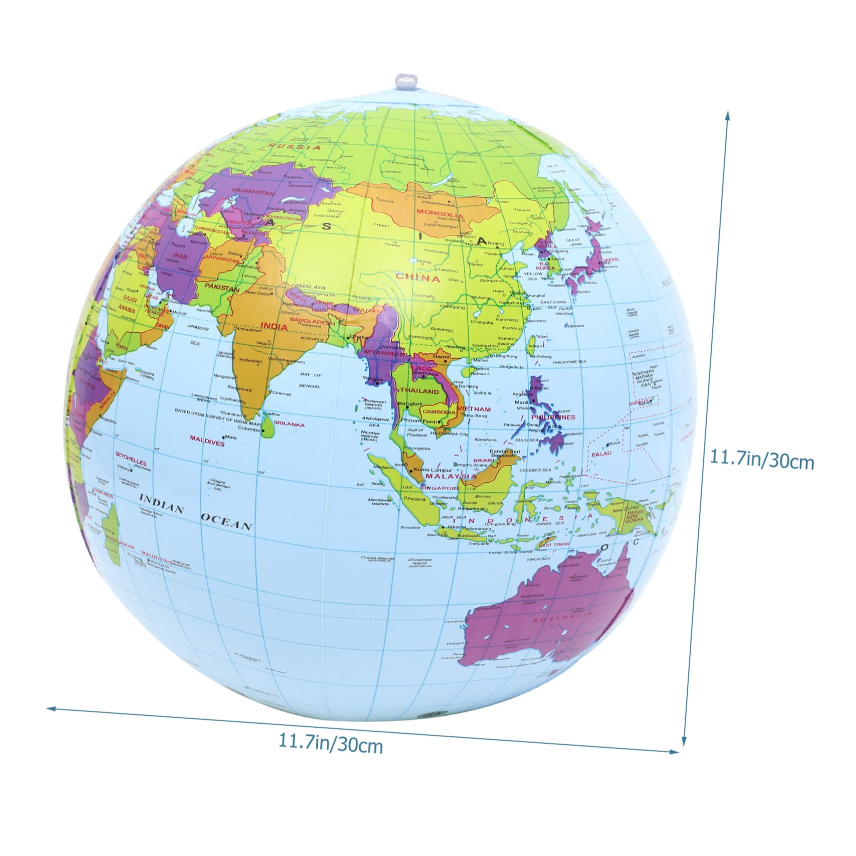Kisangel 12pcs Inflatable Globe Beach Balls Unique World Map Design for Pool Parties Summer Fun Educational Play for Beaches Oceans Birthday Celebrations