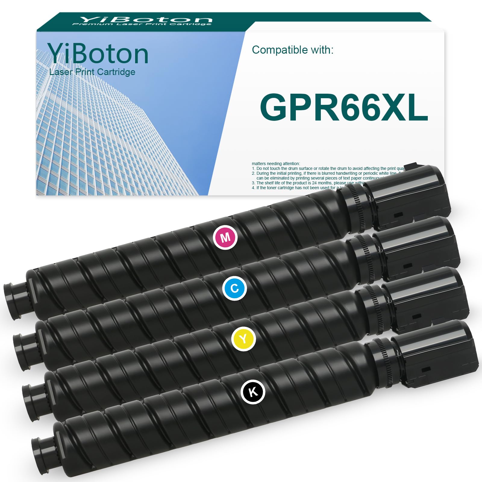 High Yield GPR66 GPR-66 GPR 66 Toner Cartridge Compatible for Canon GPR66 GPR-66 imageRUNNER Advance DX C3926i DX C3930i DX C3935i Printers (5753C003AA 5754C003AA 5755C003AA 5756C003AA)