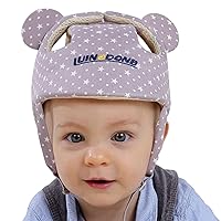 Vista 8 de Casco para bebé, protector de cabeza para niños pequeños, cojín protector para la cabeza, ajustable para niños, sombrero con arneses, gorra
