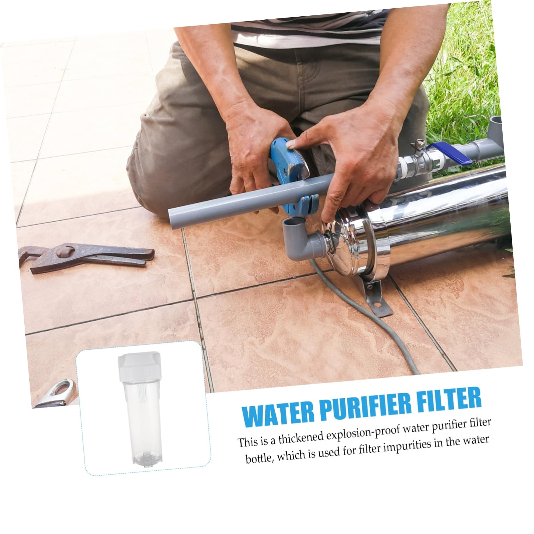 Bouteille Filtrante à Sédiments 10 Pouces, Préfiltre Transparent Anti-, Pet et Pp, pour Machine à Laver et Maison