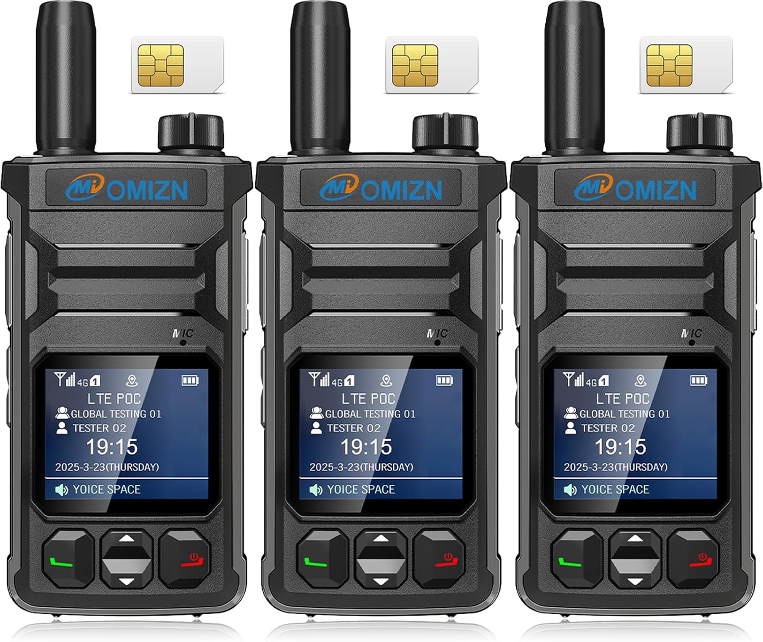 T6 Ultra-Thin Global Walkie Talkie with PoC 2-Way Radio (3 Pack)