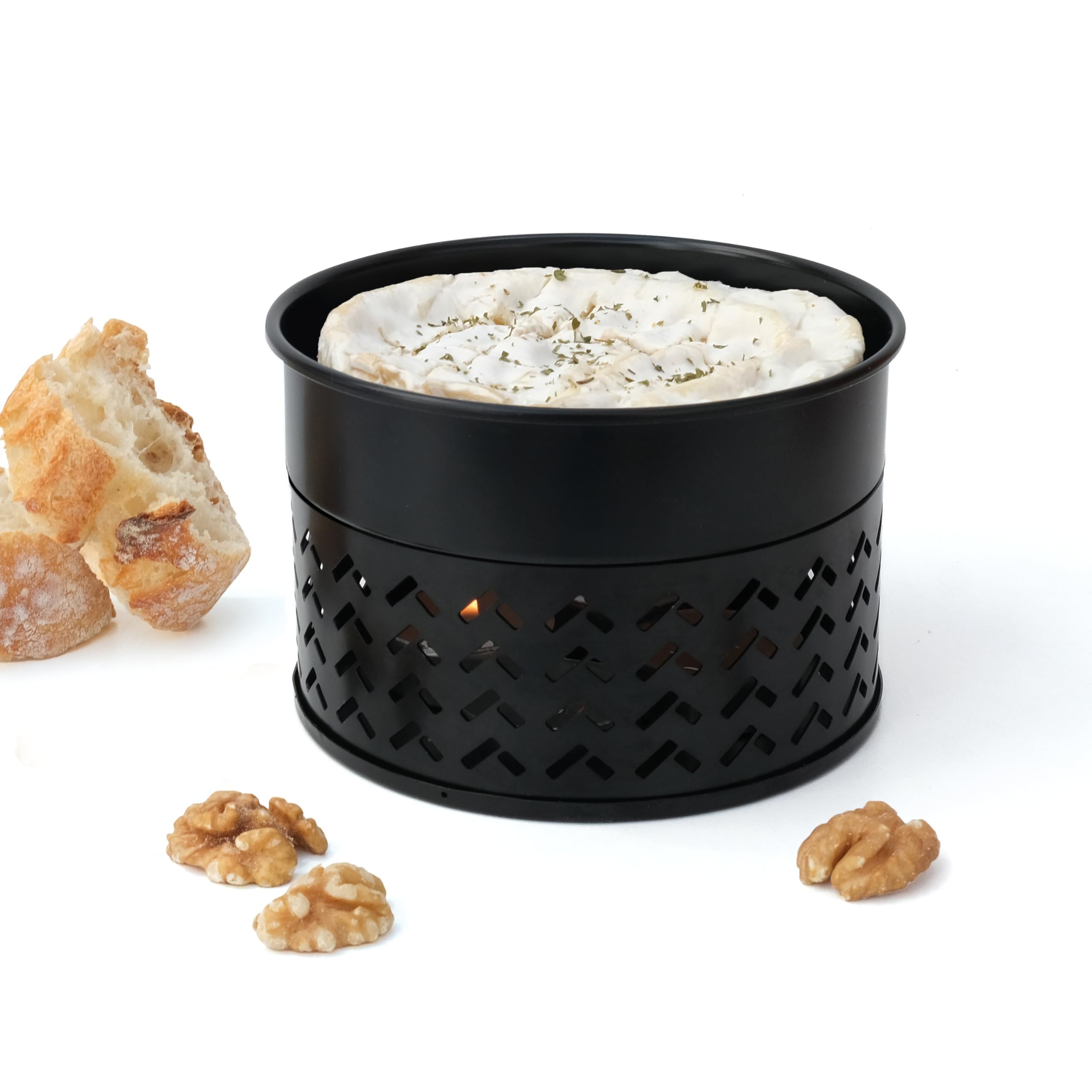 CÉCOA • Tasty Cheese • Camembert à la Bougie • Chauffe-Camembert Sans Électricité • Fromage Coulant Rapide • 4 Bougies Chauffe-Plat • Kit Démontable • Nettoyage Facile • Format Compact • Idéal Apéro