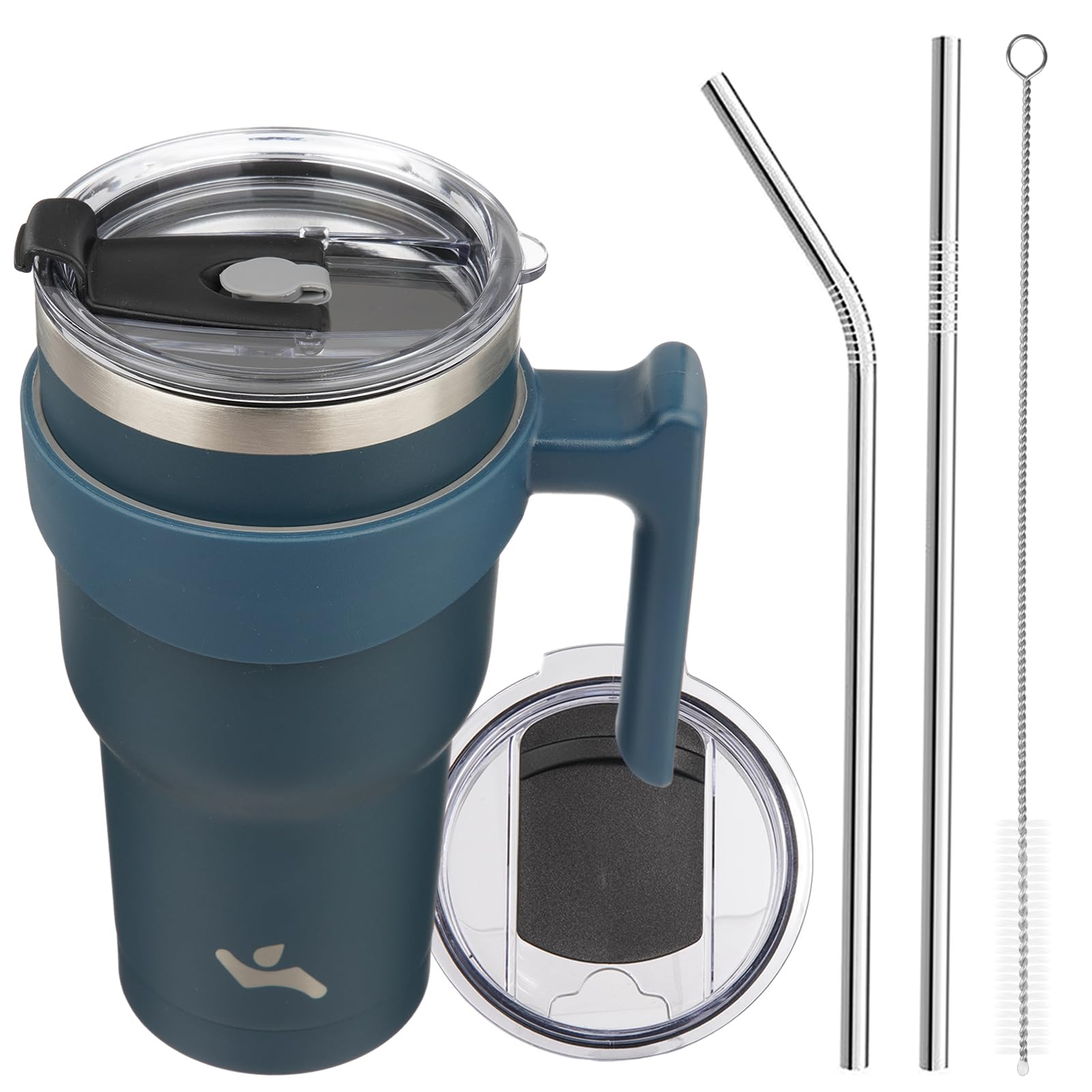Konokyo 30 oz Tumbler with Handle and Straw, Insulated Travel Mug