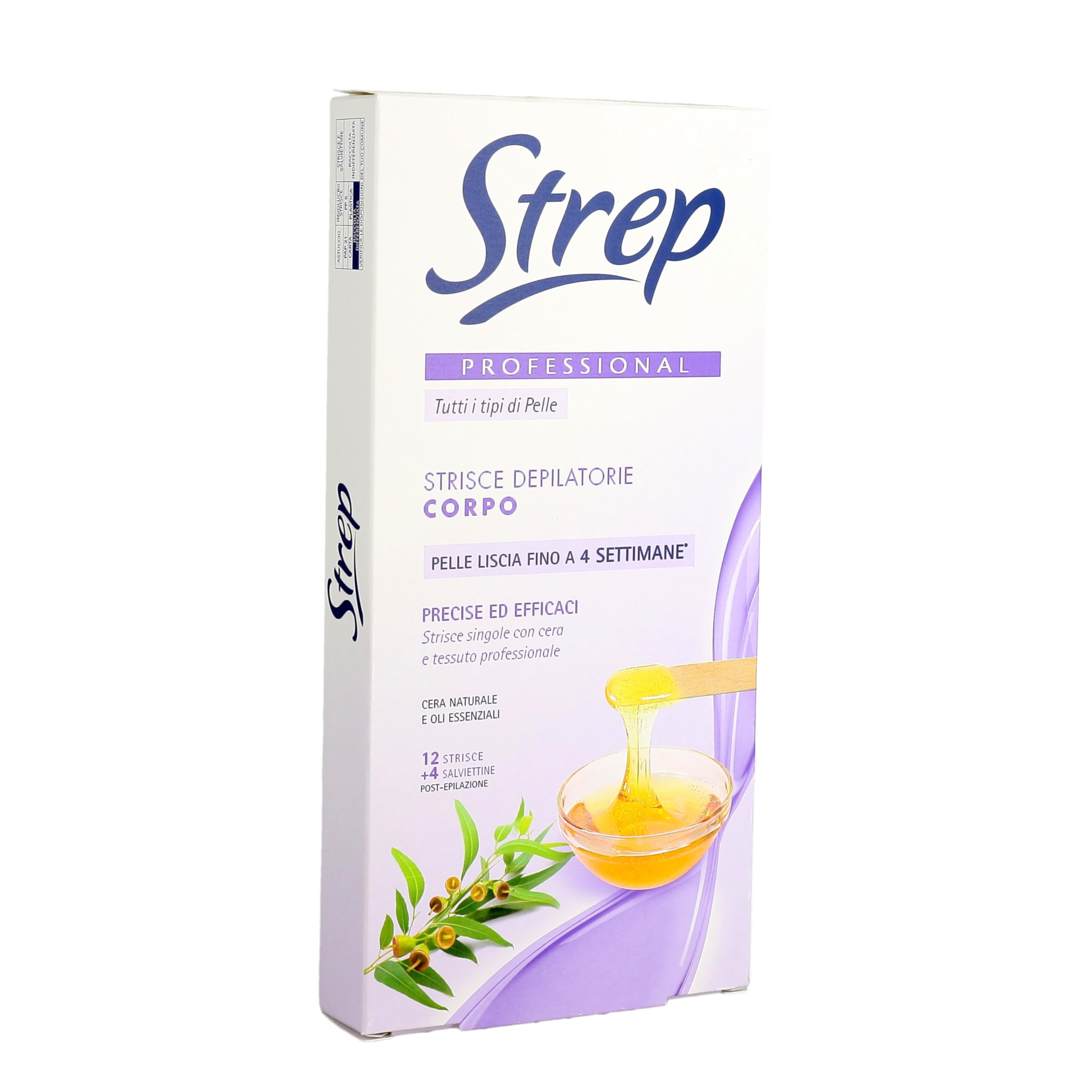 12 x STREP Strisce Depilatorie Corpo Professionali 12 Pezzi