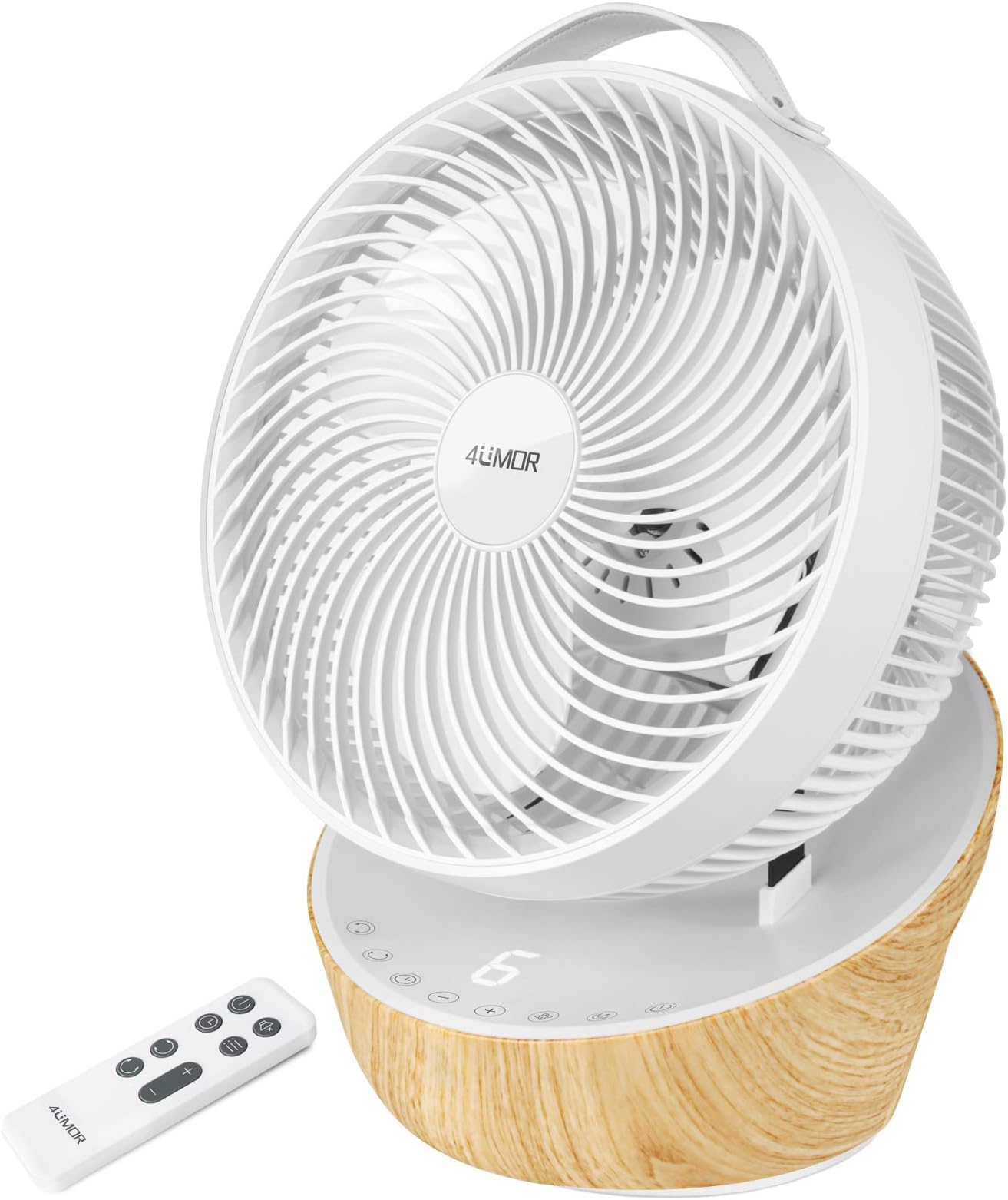 4UMOR 10-Inch Quiet Desk Fan With DC Motor - 20dB Silent Air Circulator, Turbo Oscillating, 12 Speeds, 3 Modes, 8H Timer, Remote Control - Cooling for Bedroom, Home, Office