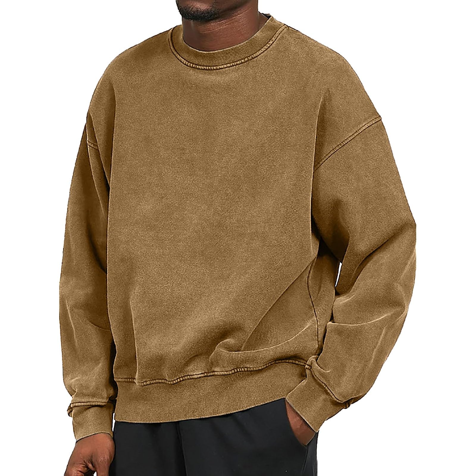Sudaderas de cuello redondo para hombre, sudaderas para hombre, sin capucha