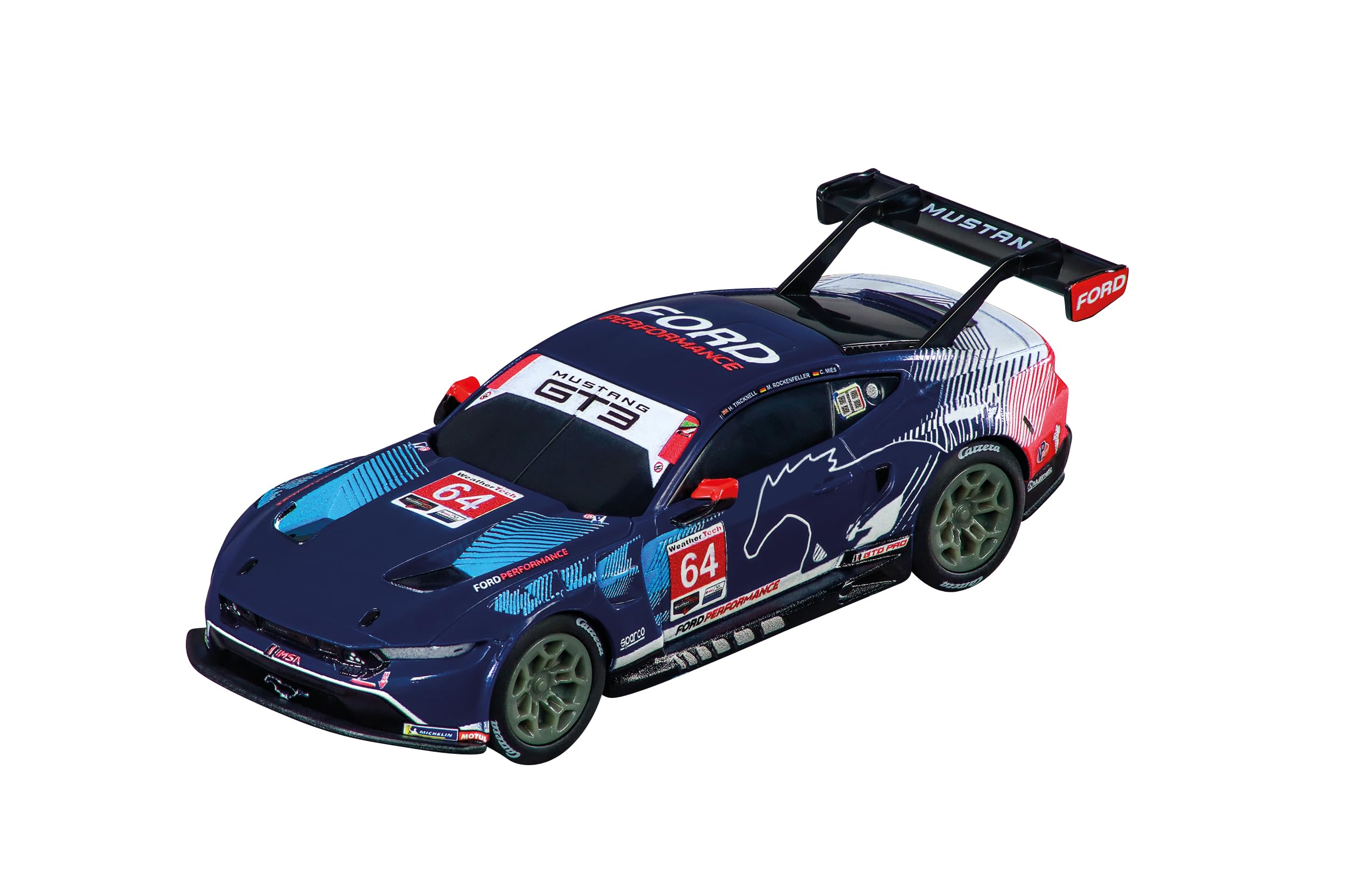 Pull & SPEED Carrera Ford Mustang GT3 Pack of 3 Vehicles with Pull-Back Motor, Scale 1:43, 3 Ford Mustang GT3 Cars, Multimatic Motorsports, Proton Competition & Champion Spirit, from 3 Years