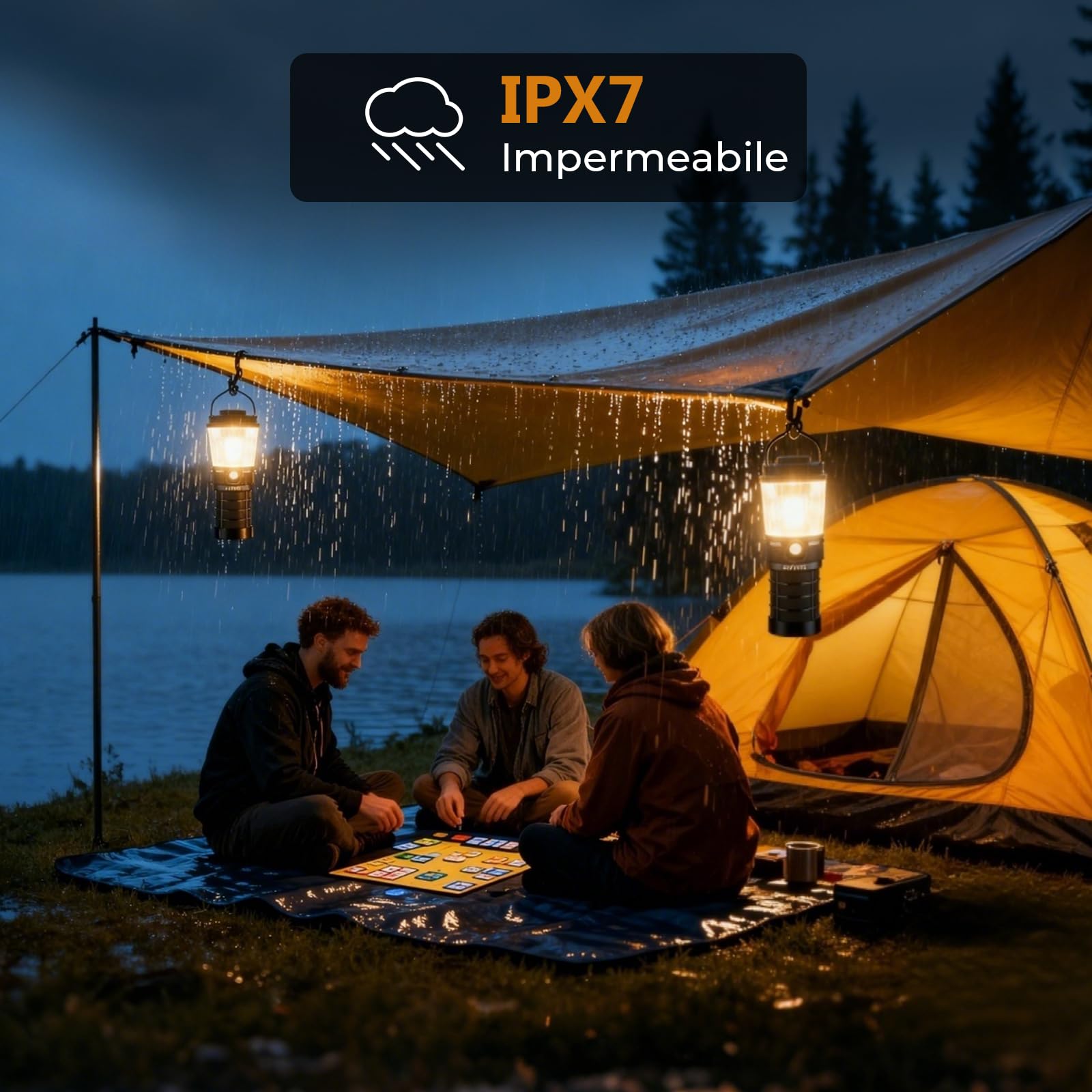 Sofirn LT1 Lampara Recargable Campeggio, 700 LM, 2700K–5000K, 90 CRI, lampada led da Campeggio con Andúril UI, 12000 mAh, IPX7, USB-C, Lanterna da Campeggio Ideale per Blackout, Viaggi ed Emergenze