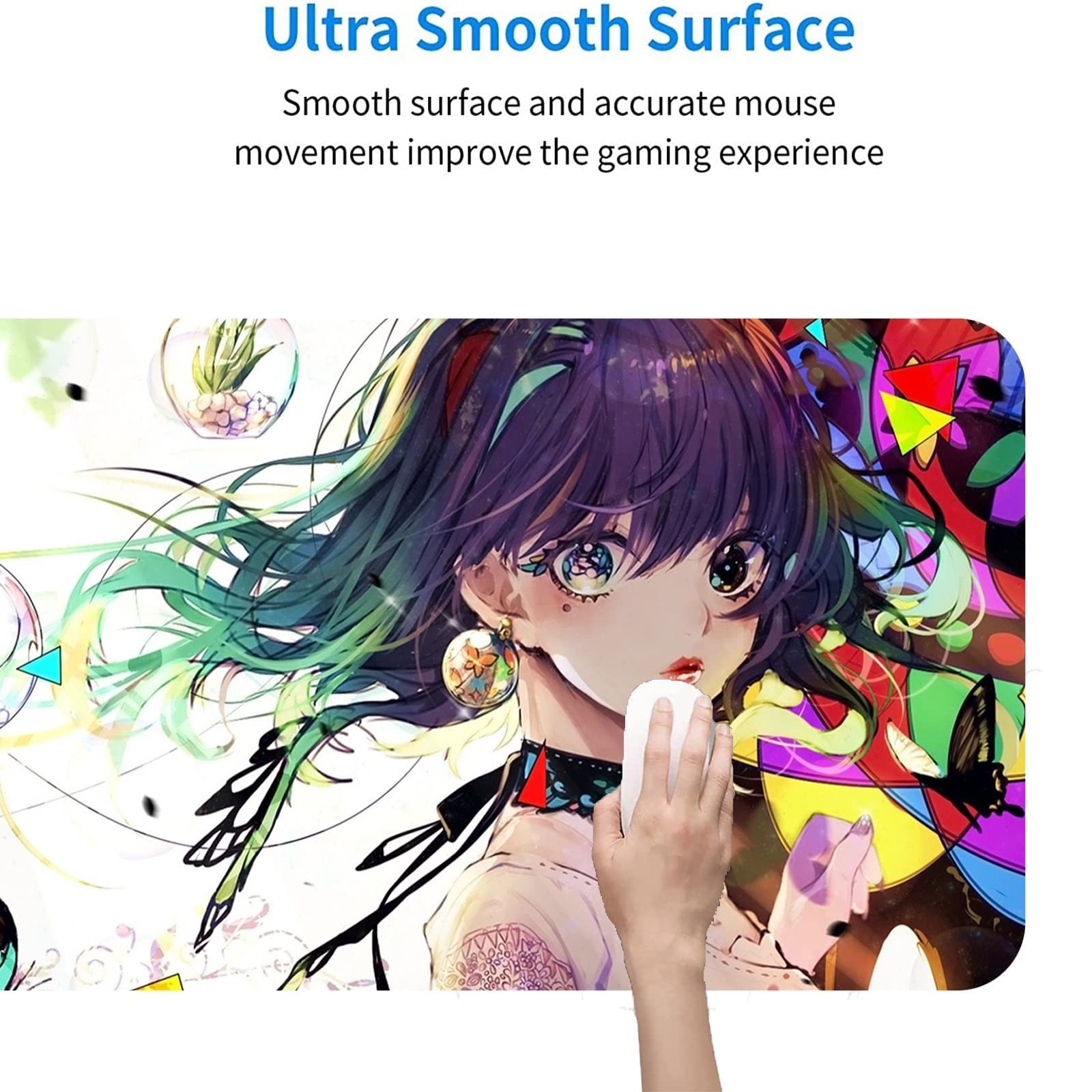 Amazon.co.jp: マウスパッド カラフルなアニメガールゲーミングマウス