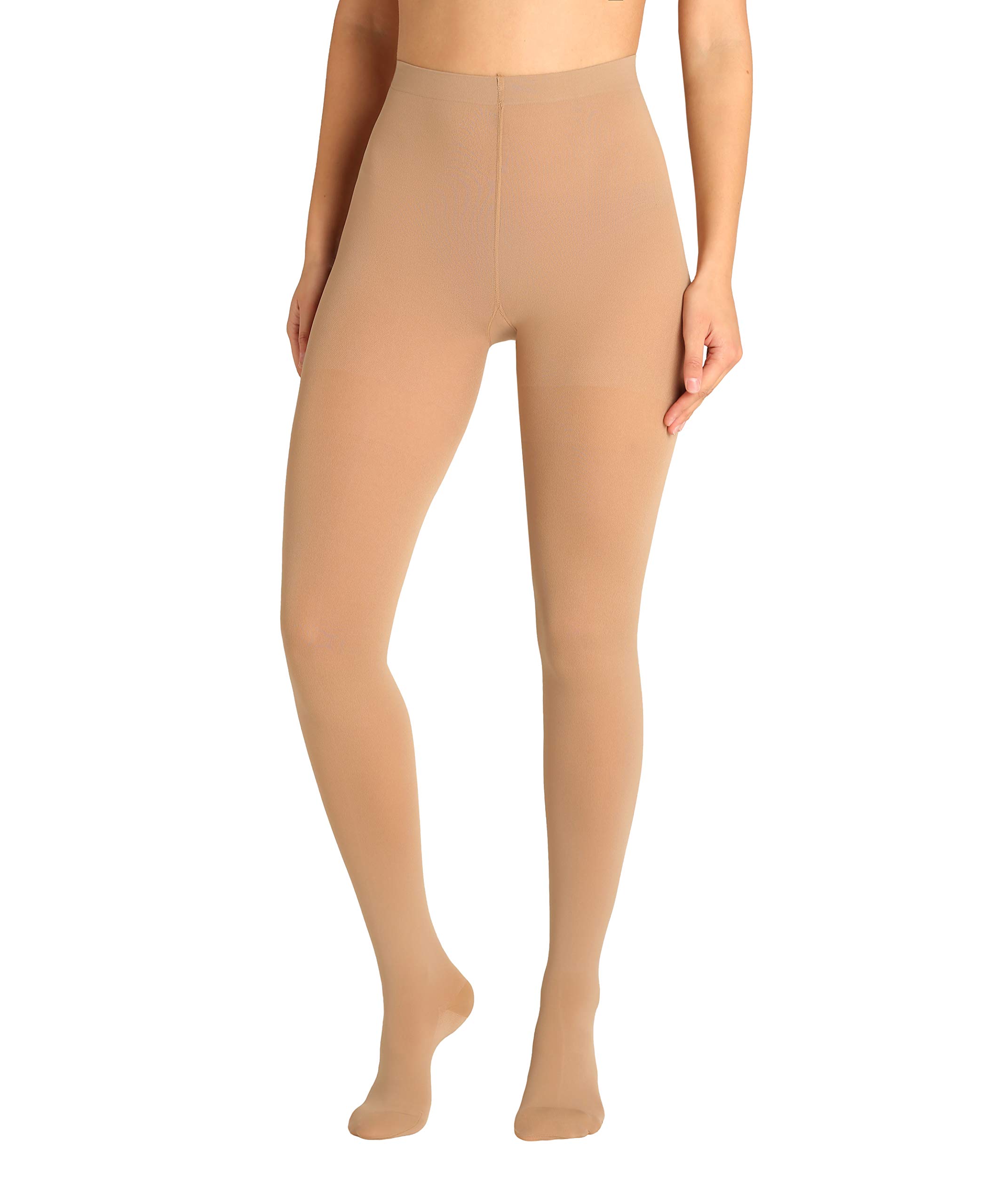 Collant a compressione graduata (23-32 mmHg, 120 Denari, Classe 2) da donna - I migliori collant per volo aereo - Ottime per gravidanza, trombosi, vene varicose