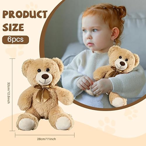 Miniatura 2 de VYUSIT Oso de peluche de 9.84 pulgadas con corazón rojo, lindo juguete de peluche suave para el día de San Valentín, boda, fiesta de cumpleaños