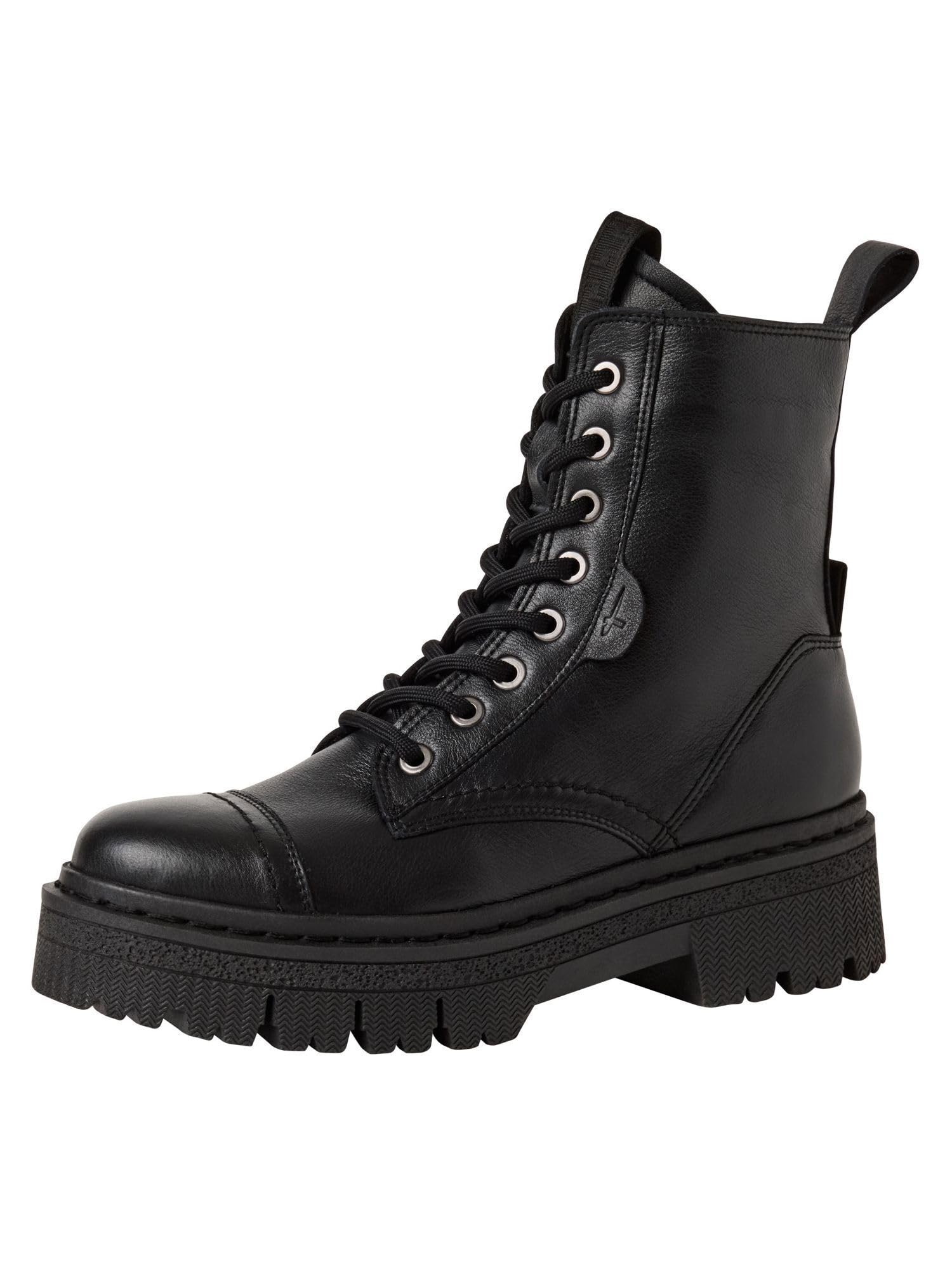 Tamaris Women's Damen Lace Boot Flat 1-25204-45 Ankle, Black, 3.5 UK