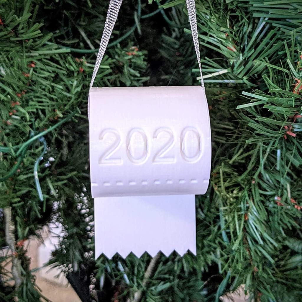 Homthia 2020 Christmas Ornament Renewable Thermoplastic Toilet Paper Ornaments Gift for Friends Parents - Implied Meaning I Love You More Than Toilet Paper (6PCS)