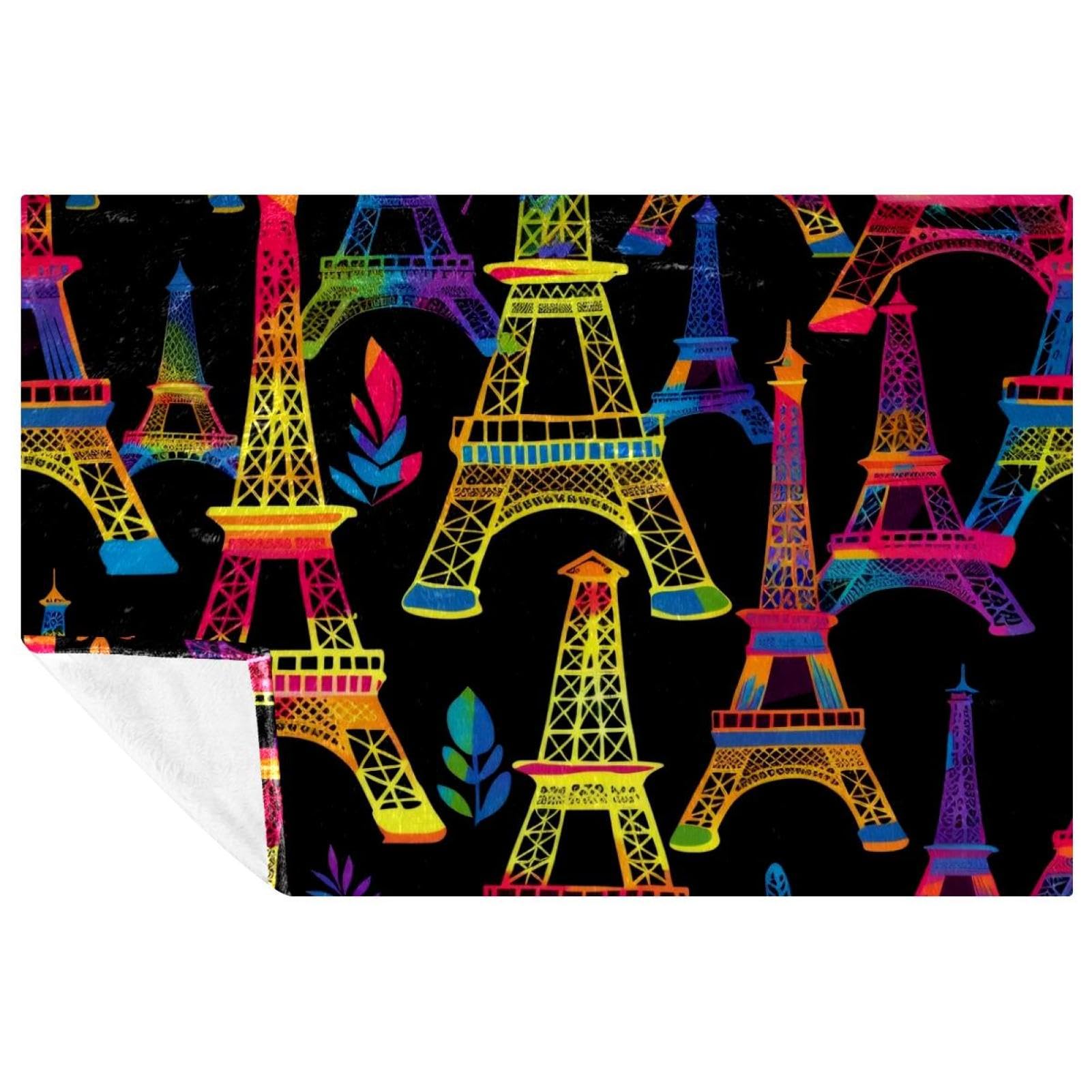 Couverture Tour Eiffel douce imprimée plaid lit canapé chaude confortable 150x100