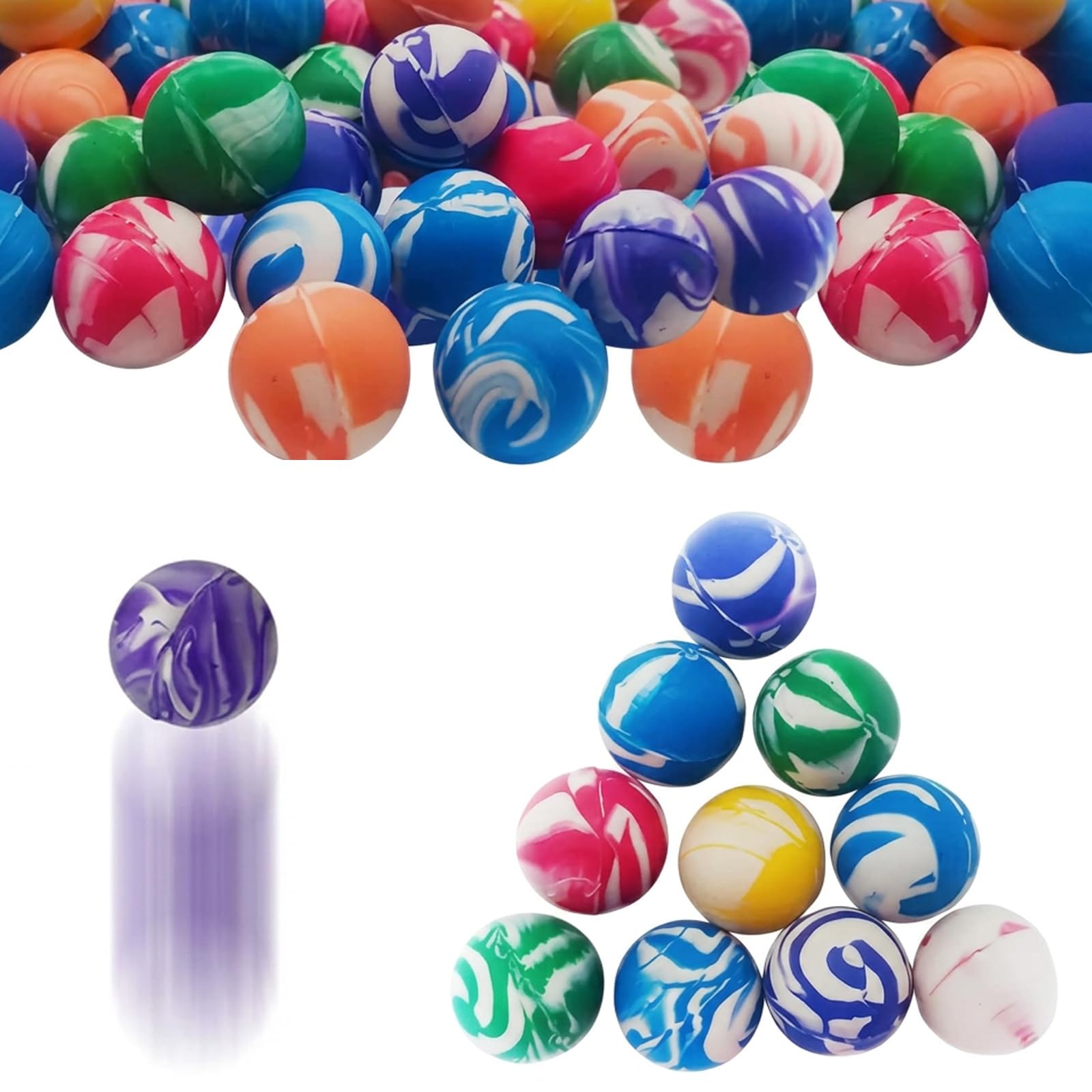 Bouncy Balls, 60 Piece Assortment Of 25mm Small Bouncy Balls, Versatile For Party Events And Group Activities, High-Bounce Small Balls Rubber Spheres For Coordination Exercises And Festive Occasions ﻿