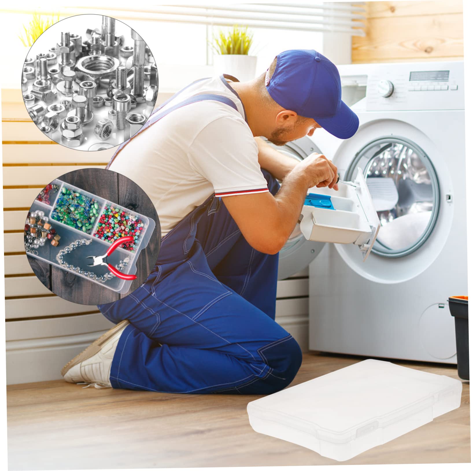 CIYODO 3pcs Boxes Photo Box Tabletop Decor Picture Storage Greeting Card Organizer Photo Storage Containers Scrapbooking Storage Bead Container Cards Household Photo Case Transparent Pp