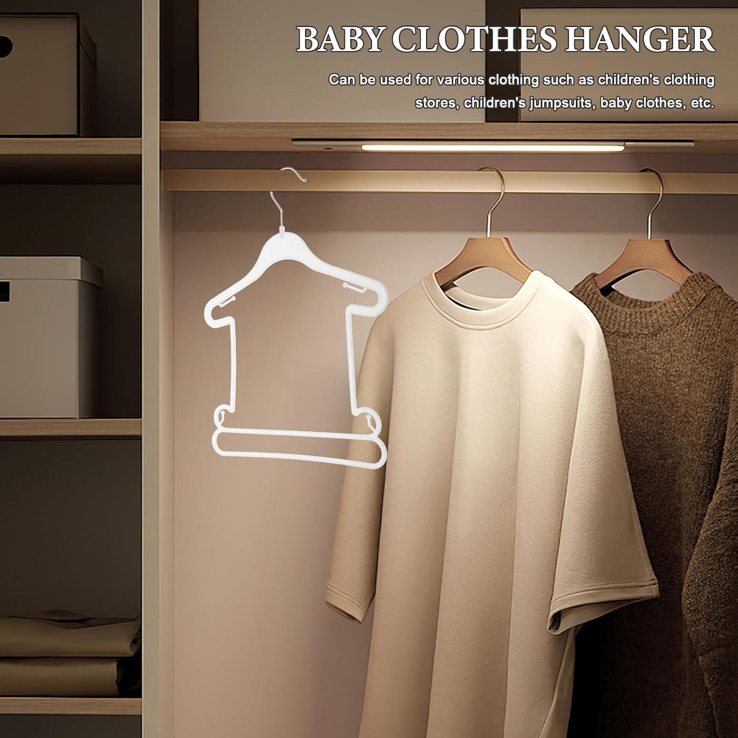 20 Pack Plastic Children Clothes Hangers for Nursery Closet