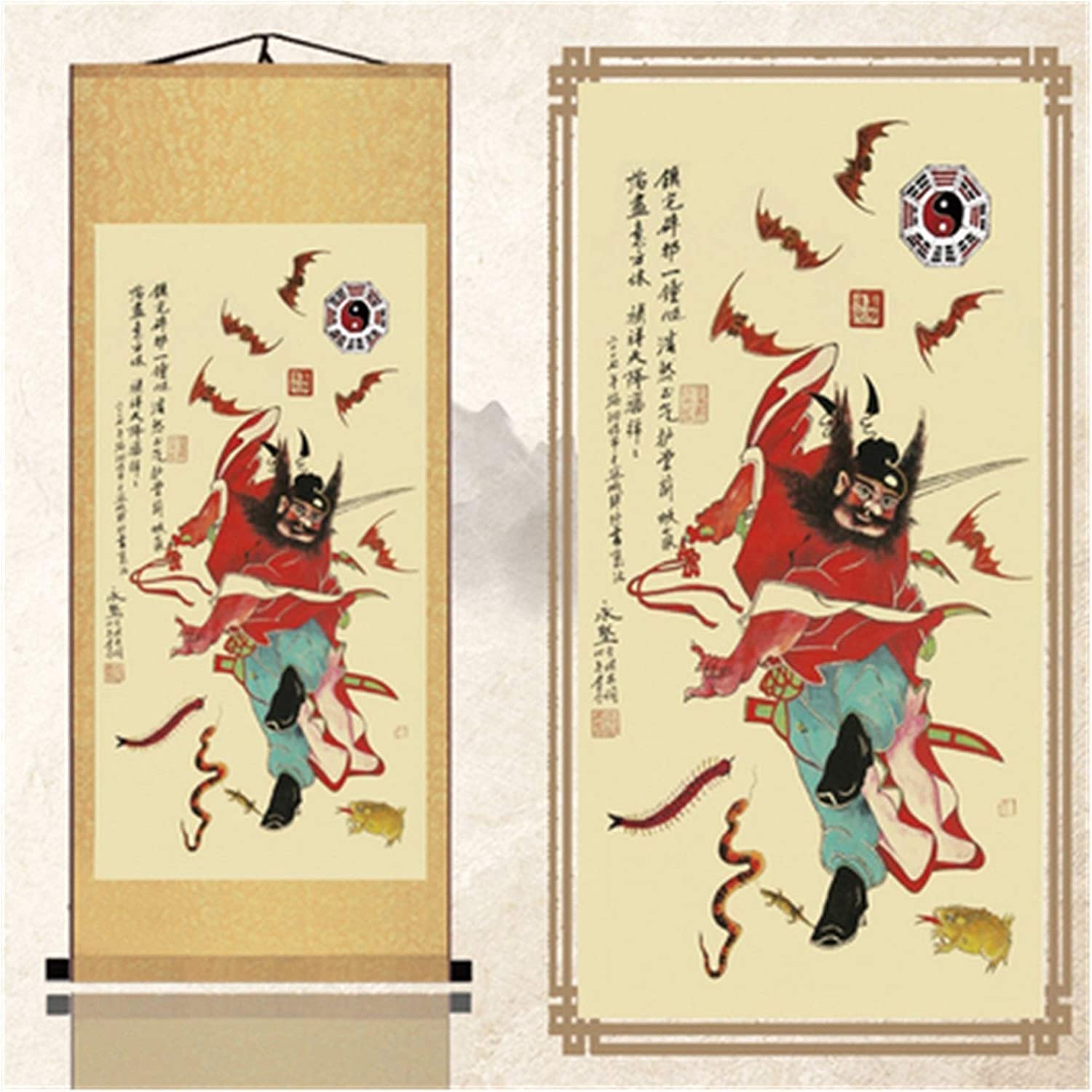 Vrfvsdasaas One Color Chinese Wall Art, Chinese Wall Art Scroll Painting,Prints Canvas Paintings Scroll Art Ornaments Figure Painting