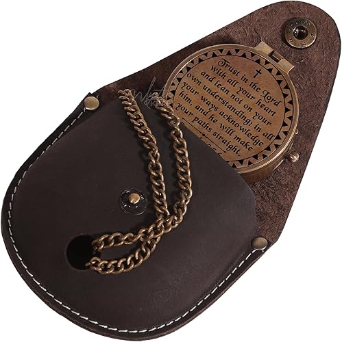 Miniatura 9 de MYSTICKRAFT Engraved Brass Pocket Compass - First Communion, Baptism & Confirmation Gifts for Boys, Girls & Men - Catholic Christian Easter Gifts