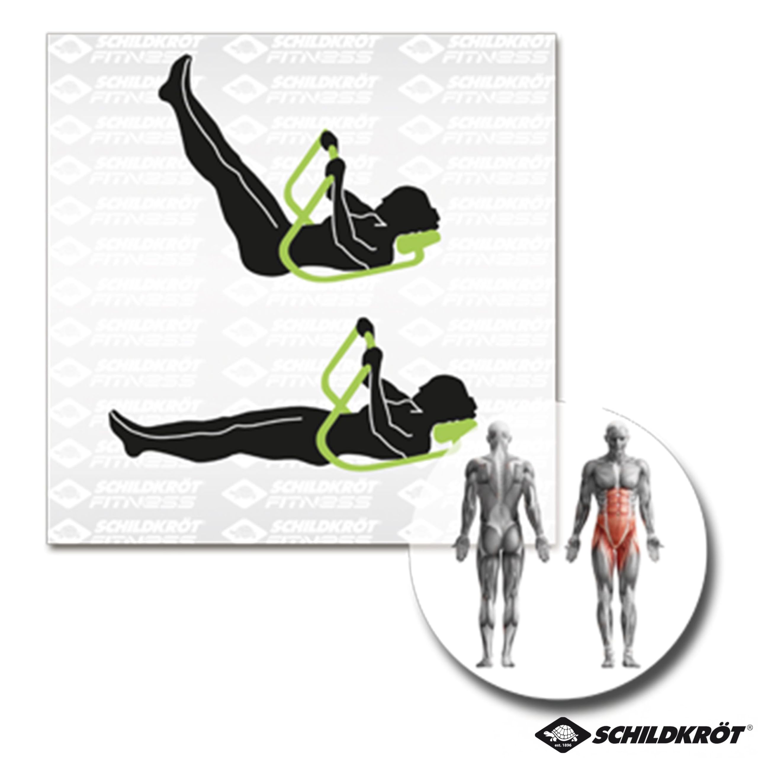 Schildkröt AB Trainer, Entraîneur Abdominal, Noir/Vert, 960249