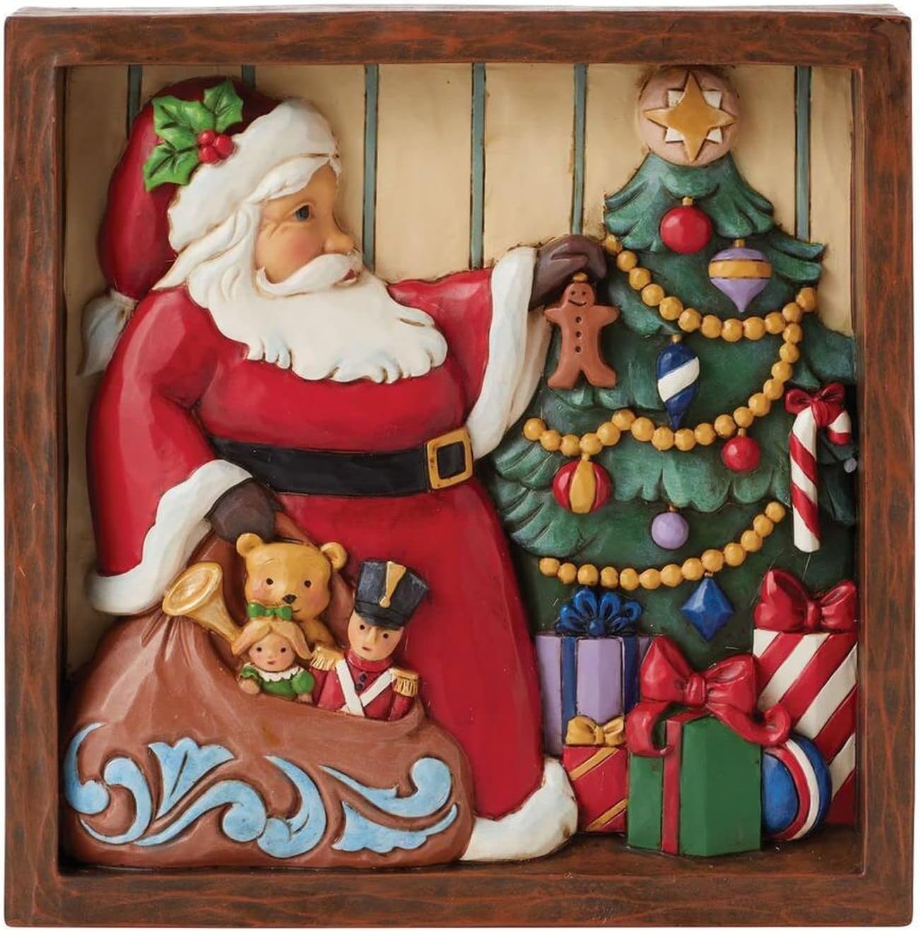 Santa Decorating Tree Plaque Home & Kitchen