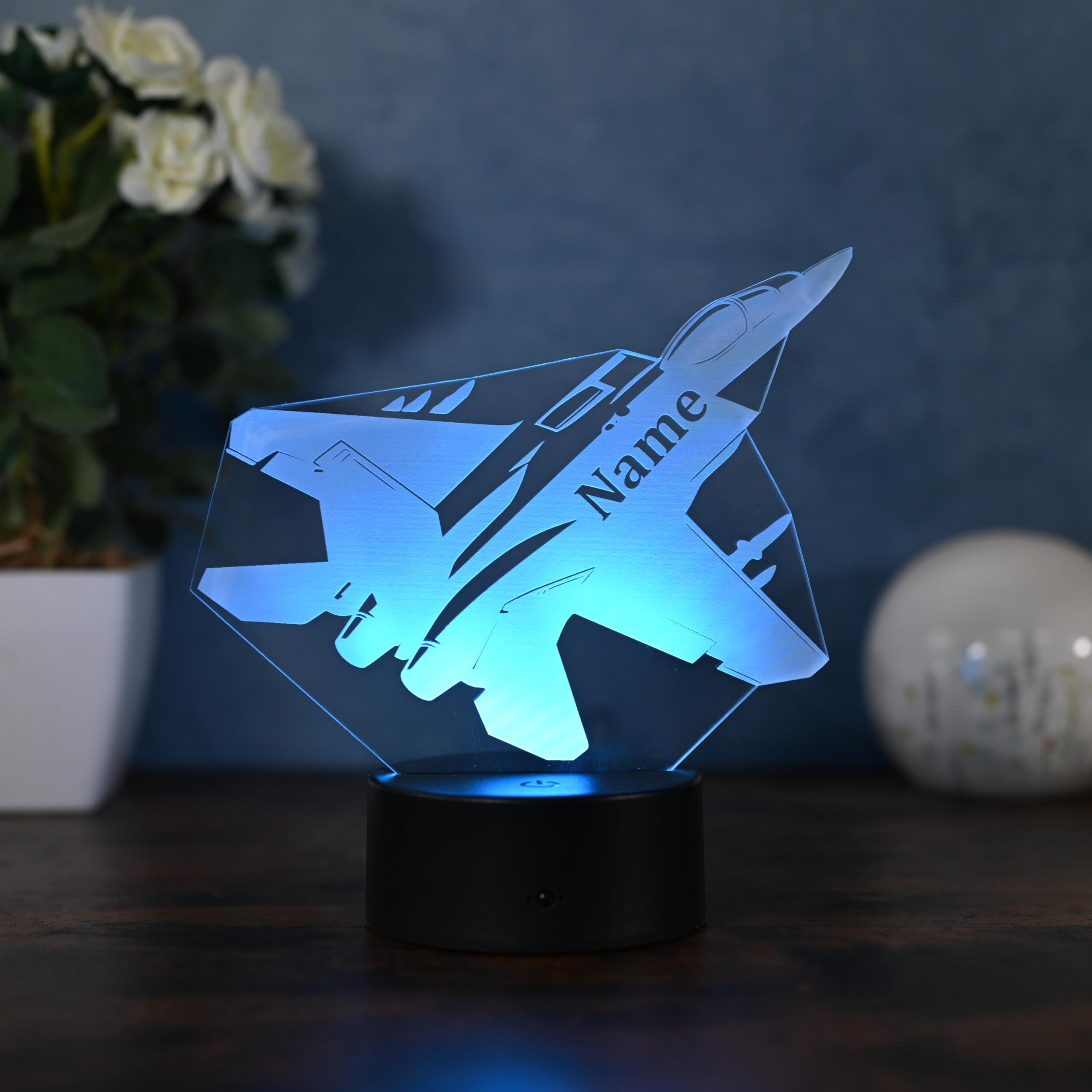 Personalisierte LED-Kampfjet Lampe – Geschenk für Kampfjet Piloten, Jagdflugzeug Piloten und allgemein Jet Liebhaber