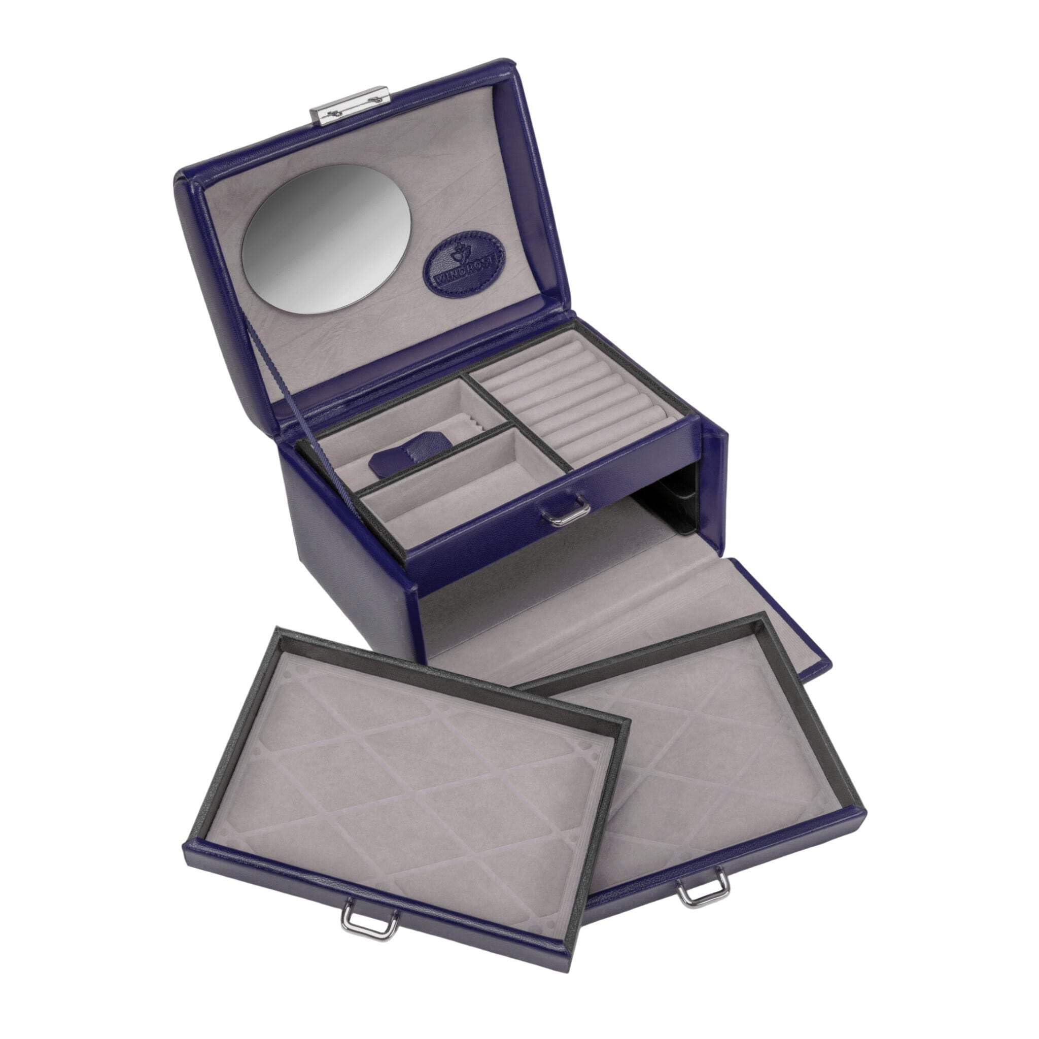 Windrose boîte à bijoux Merino Moda Jewelry Box Dark Blue bleu marine