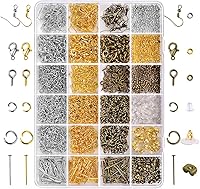 Vista 1 de Paxcoo Kit de 2880 piezas de suministros para fabricación de joyas con anillos de salto abiertos, cierres de langosta, cuentas de engarzado