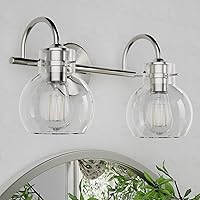 Vista 16 de Accesorios de iluminación para tocador de baño, apliques de pared montados para baño, luces de tocador sobre espejo con pantalla de vidrio globular