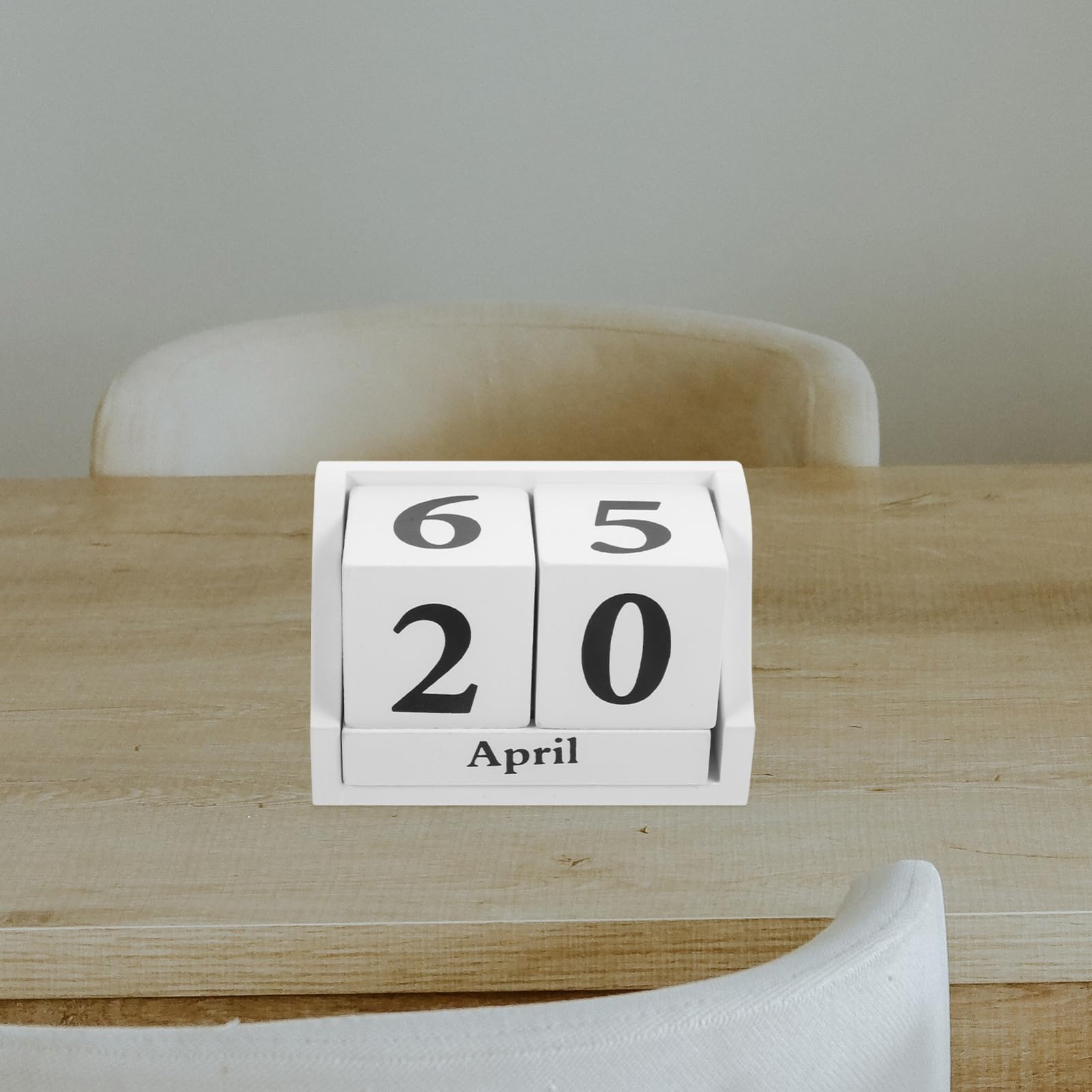 Calendario in Legno Cubi per Visualizzazione Data Continua Blocco Calendario da Tavolo
