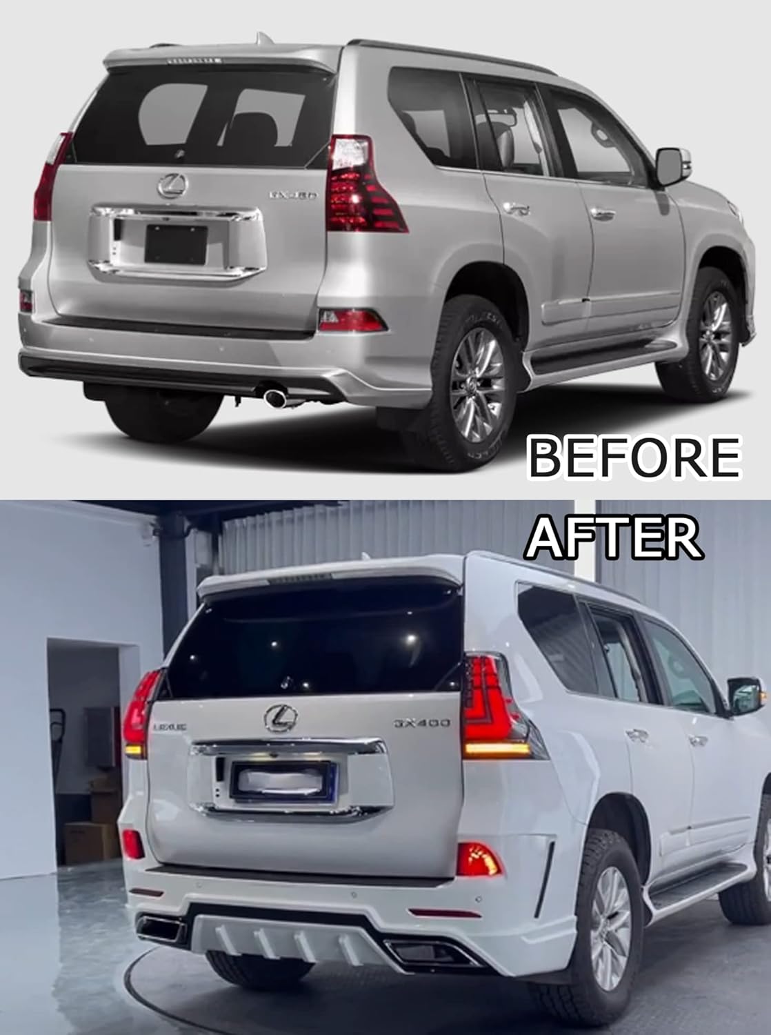 TT-ABC Ultimate Mods Tail Lights for Lexus GX460 2010-2023 & Toyota Prado 2010-2021 LED Rear Lamp Accessories Taillights Assembly(SMOKE)