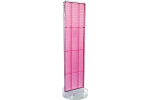 Azar Displays 700780-PNK: Double-Sided Pink Pegboard Floor Display