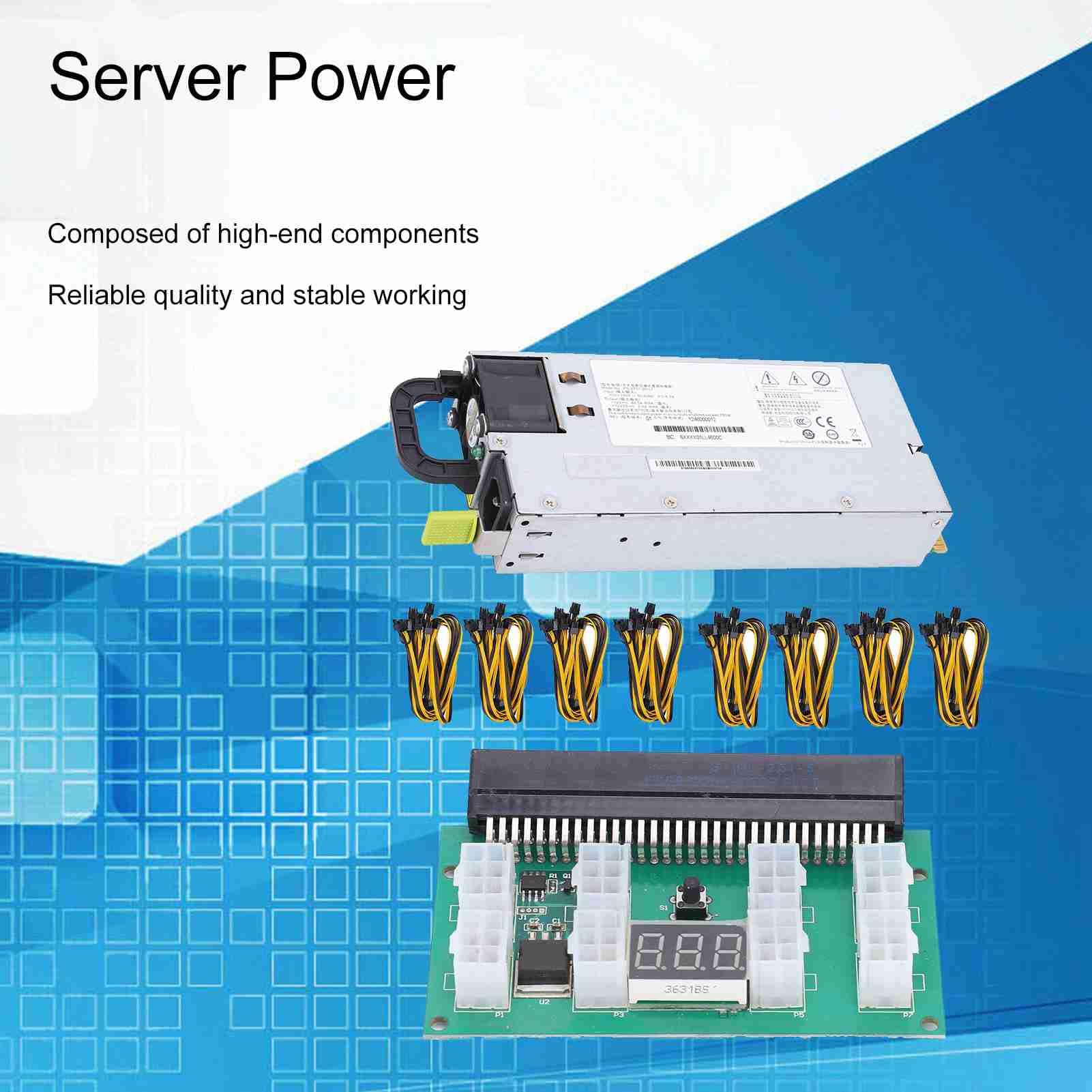 Garosa Server-Netzteil, 750 W, Aluminiumlegierung für R520G7 R2285, Stabile Leistung, Hohe Effizienz, Ideal für Kritische Server-Operationen