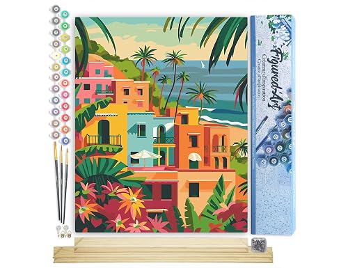 Figured'Art Pintar por Numeros Adultos Ciudad costera marroquí