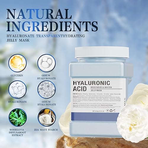 Miniatura 3 de Máscara facial de gelatina, polvo de gelatina de ácido hialorúnico para tratamientos faciales, mascarilla hidratante e hidratante, máscara